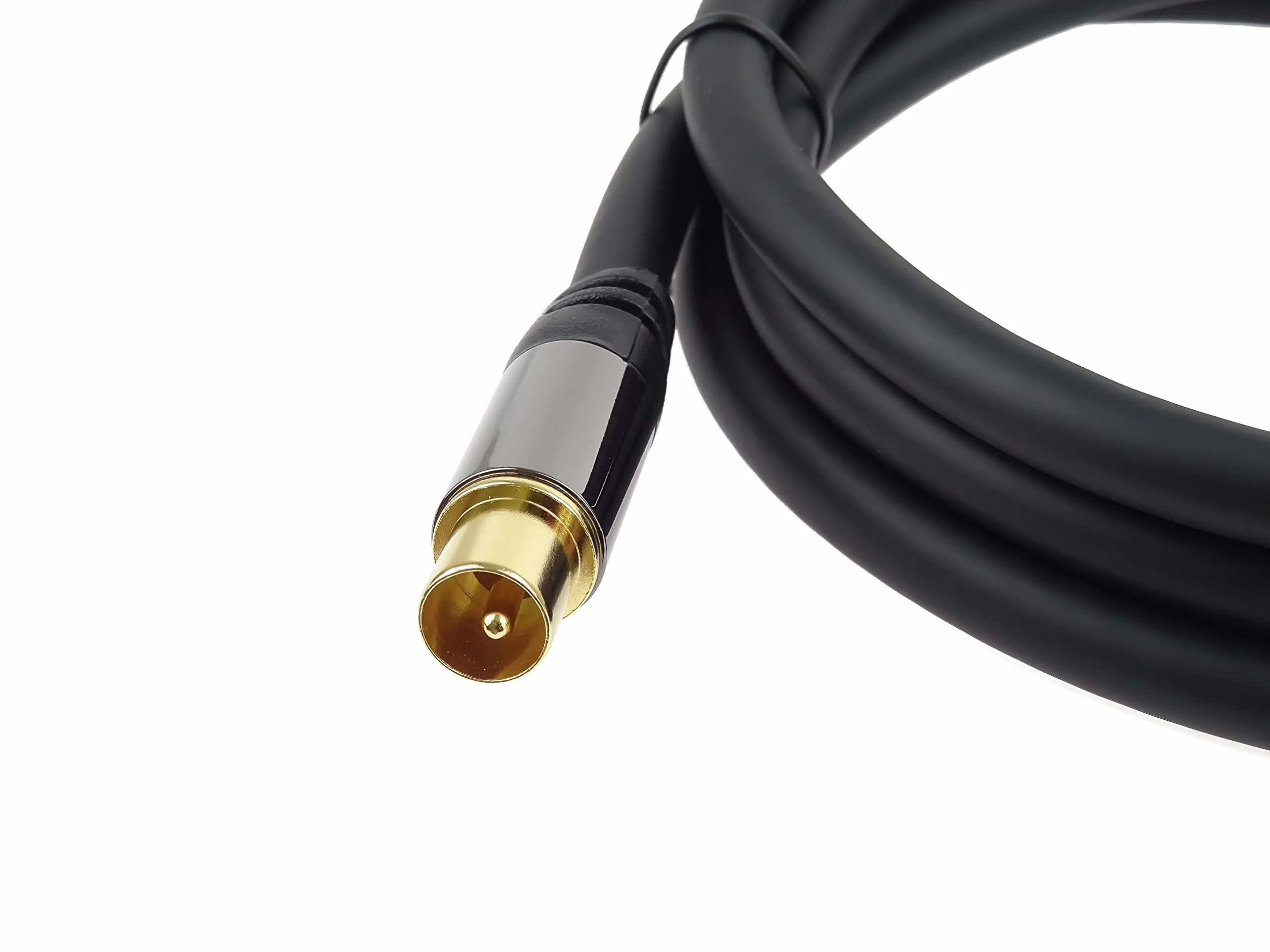 PremiumCord Cavo di Collegamento Antenna TV HQ, M/F, 75 Ohm (135 Db), Schermato 4X, Connettore in Metallo, Lunghezza 5 m