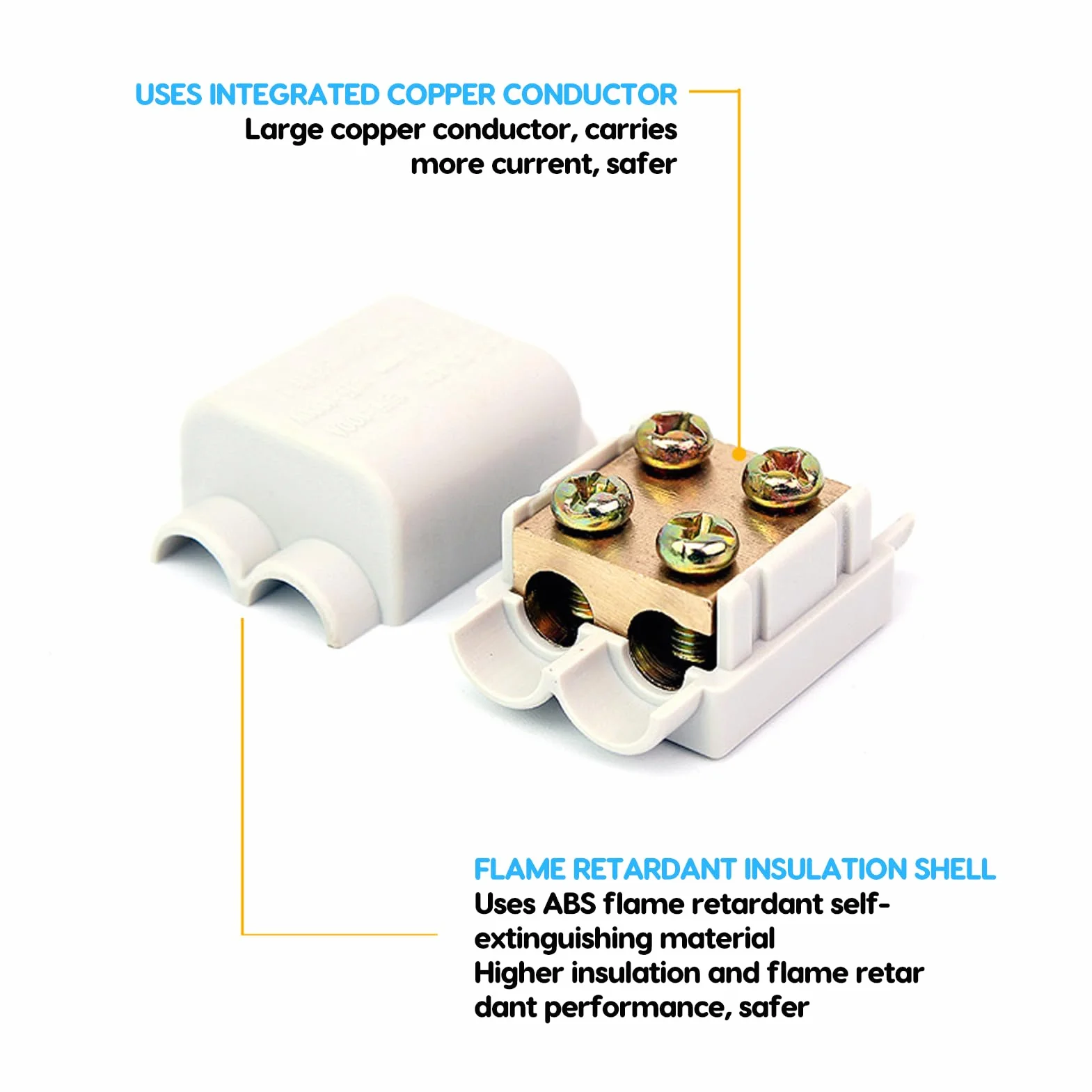 6 Pezzi Tipo T Connettore Splitter Cavo Ad Alta Potenza Spina a 3 Vie Scatola di Giunzione Linea 1000 V 100 A ZK‑1216