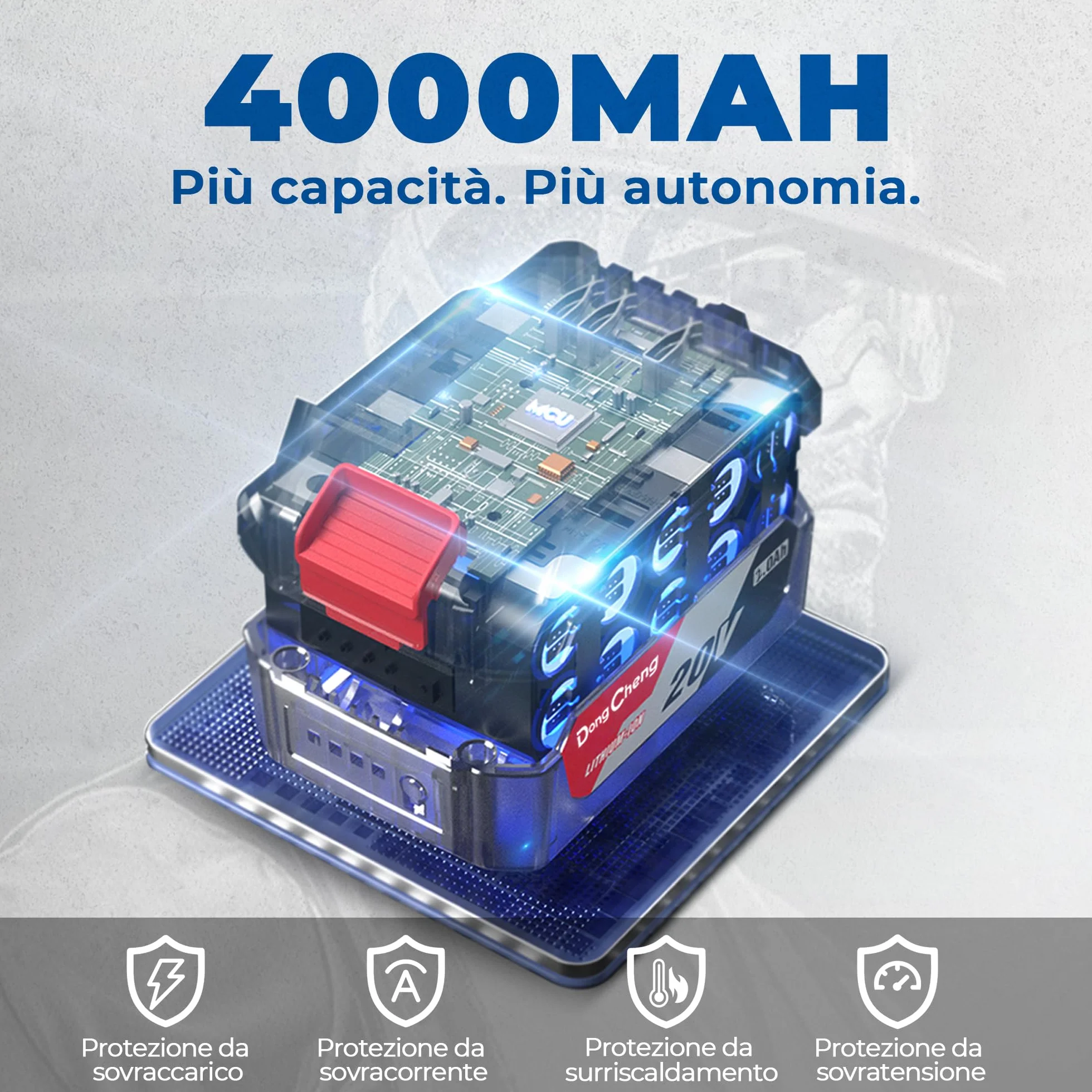 Dong Cheng Lucidatrice Senza Spazzole 150mm 4,0 Ah Batteria Avvio Graduale Stabilizzazione Elettronica