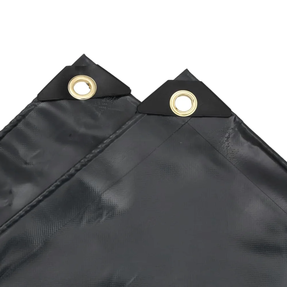 Mangloder - Telone di copertura nero, 5 x 5 m, 650 g/m², impermeabile, antistrappo, resistente ai raggi UV, con occhielli, rinforzato, per giardino, campeggio, auto, barca, rimorchio, cantiere