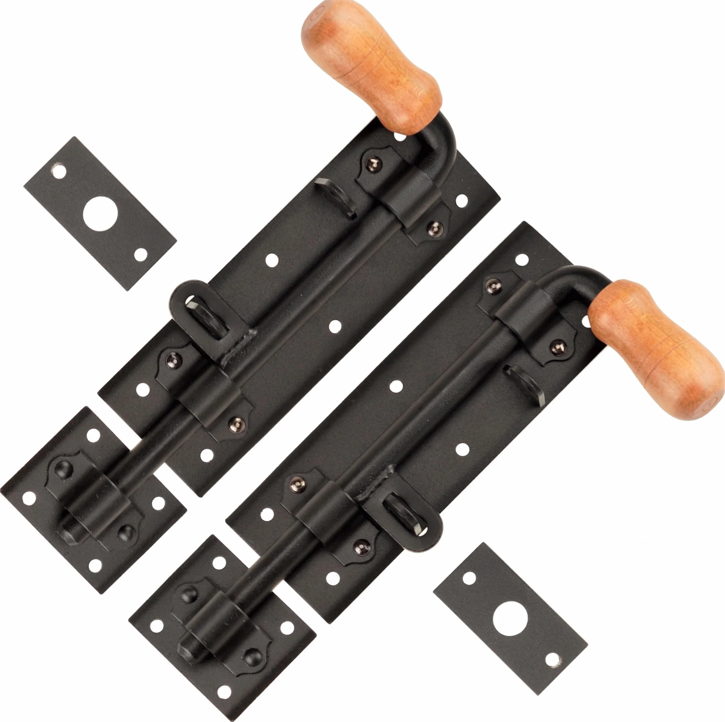 Catenacci per cancelli, 2 pezzi x 280 mm, neri, catenaccio per porta, serratura per porta, catenaccio, catenaccio per cancello da giardino