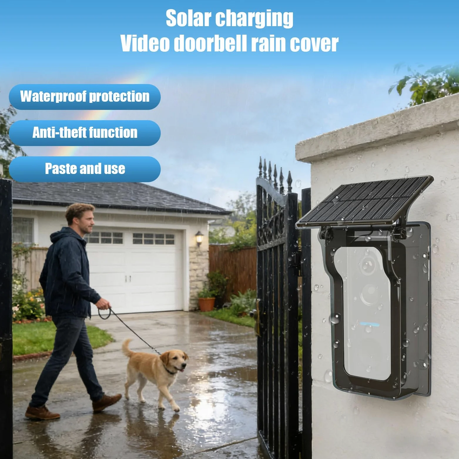 Protezione solare in ABS resistente alle intemperie per videocitofono con conversione efficiente della potenza e staffa di montaggio modificabile forte allarme Defender