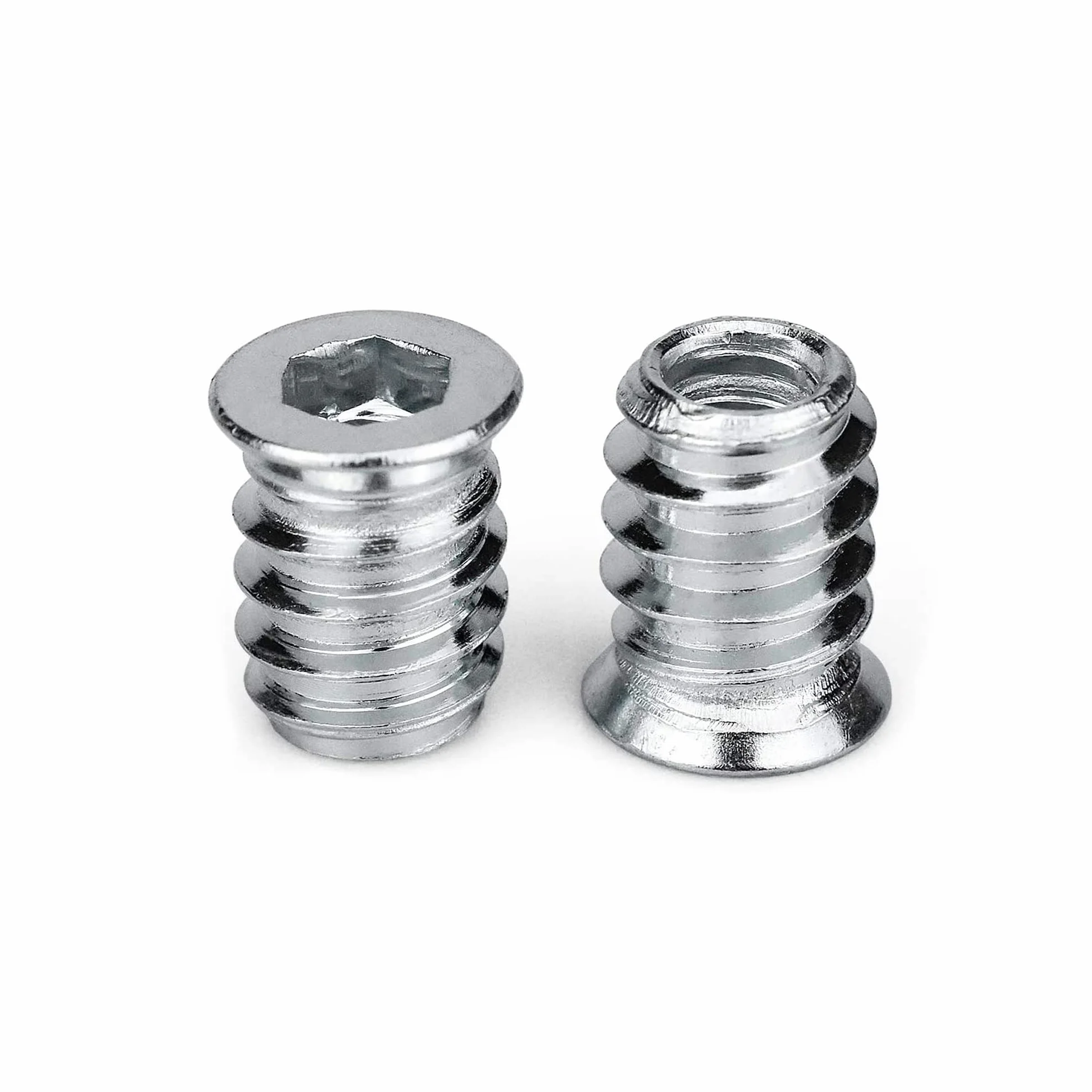 DOJA Industrial | Boccole Filettate per Legno | 40 Pezzi | 8 x 15 mm | Inserti Filettati | Rivetti Filettati Esagonali | Dadi esagonali in lega | Bussole Filettate | Inserti a Legna | Per Compensato