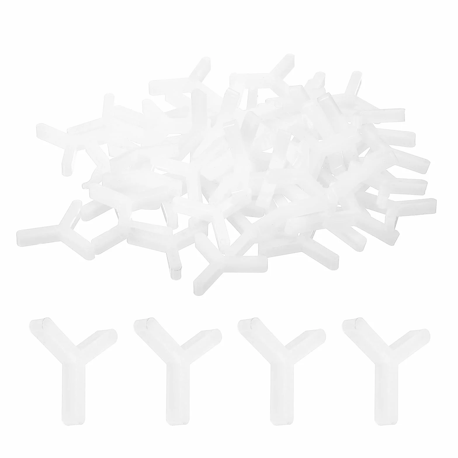 QUARKZMAN 600Pcs Distanziatori a Y in Plastica per Piastrelle 2.5mm 1/8 Pollice Bianco