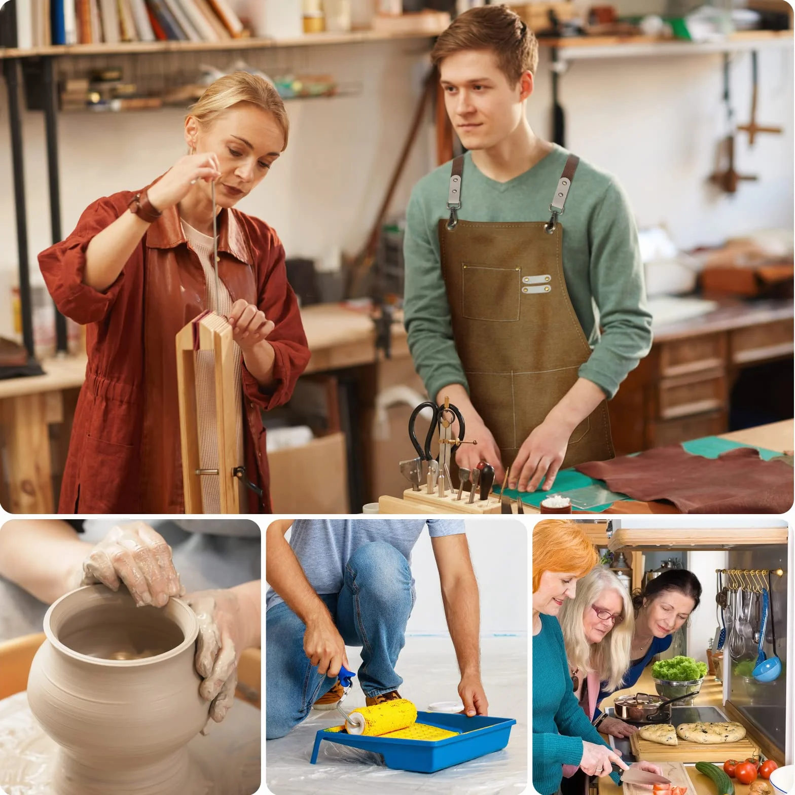 Grembiule da Lavoro, Grembiule Donna/Uomo Durevole di Tela con 3 Tasche per Falegname Tatuatore Fabbro Pittore Barista, Design a Tracolla, Adatto per Casa Lavoro Campeggio all'Aperto - Marrone