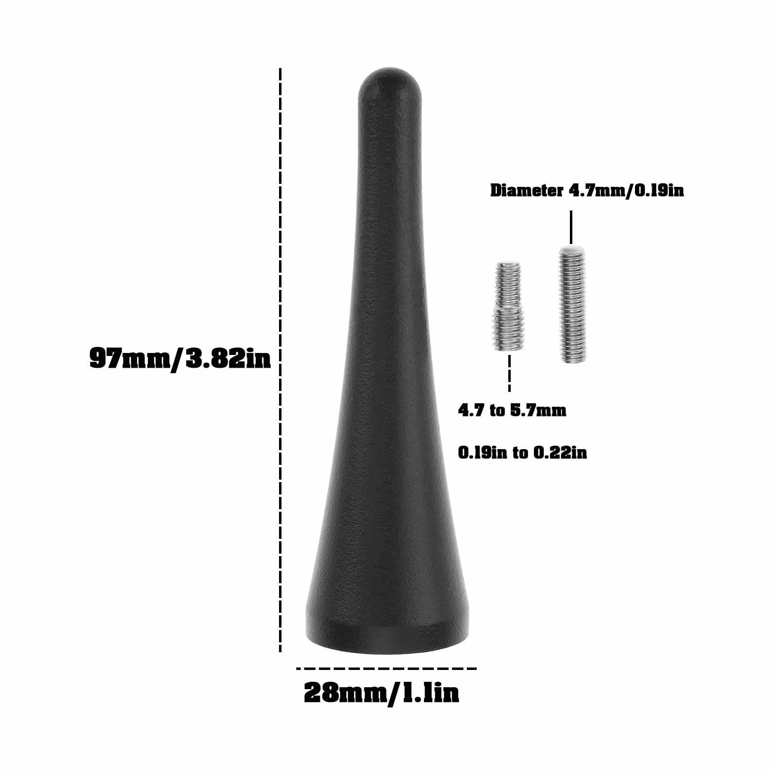 Antenna radio da 3,8 pollici in lega di alluminio compatibile con Mazda MX-5 Miata 06-22