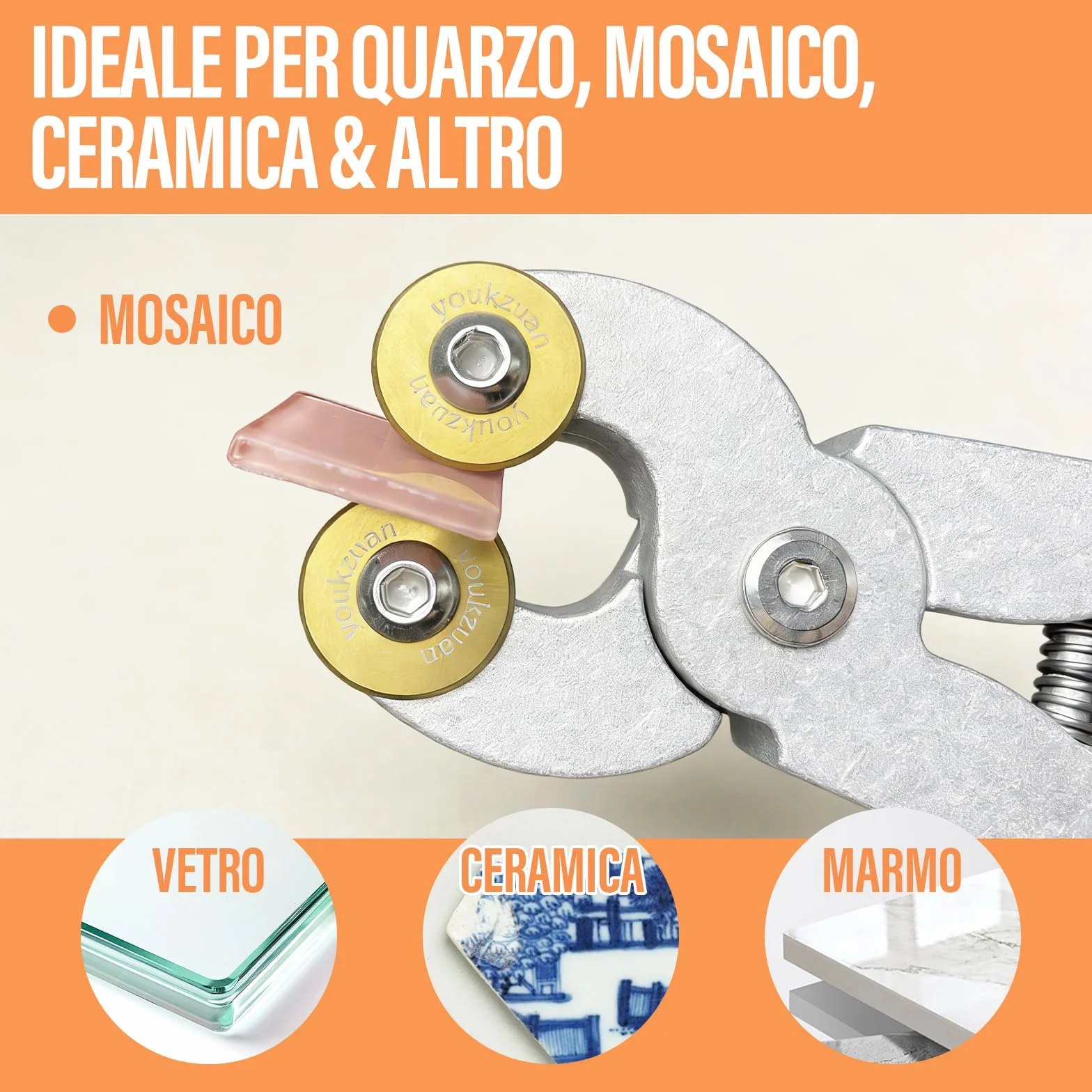 pinze per Piastrelle in Vetro e Ceramica, pinze per Mosaico in Vetro con Ruote per impieghi gravosi, pinze tagliapiastrelle da 7 Pollici, pinze per Taglio, Strumenti da Taglio per Taglio