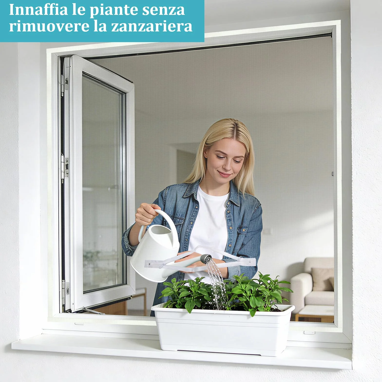 Apalus Zanzariera per Finestre 130x150Cm con Zip Bianco 1 Pezzo