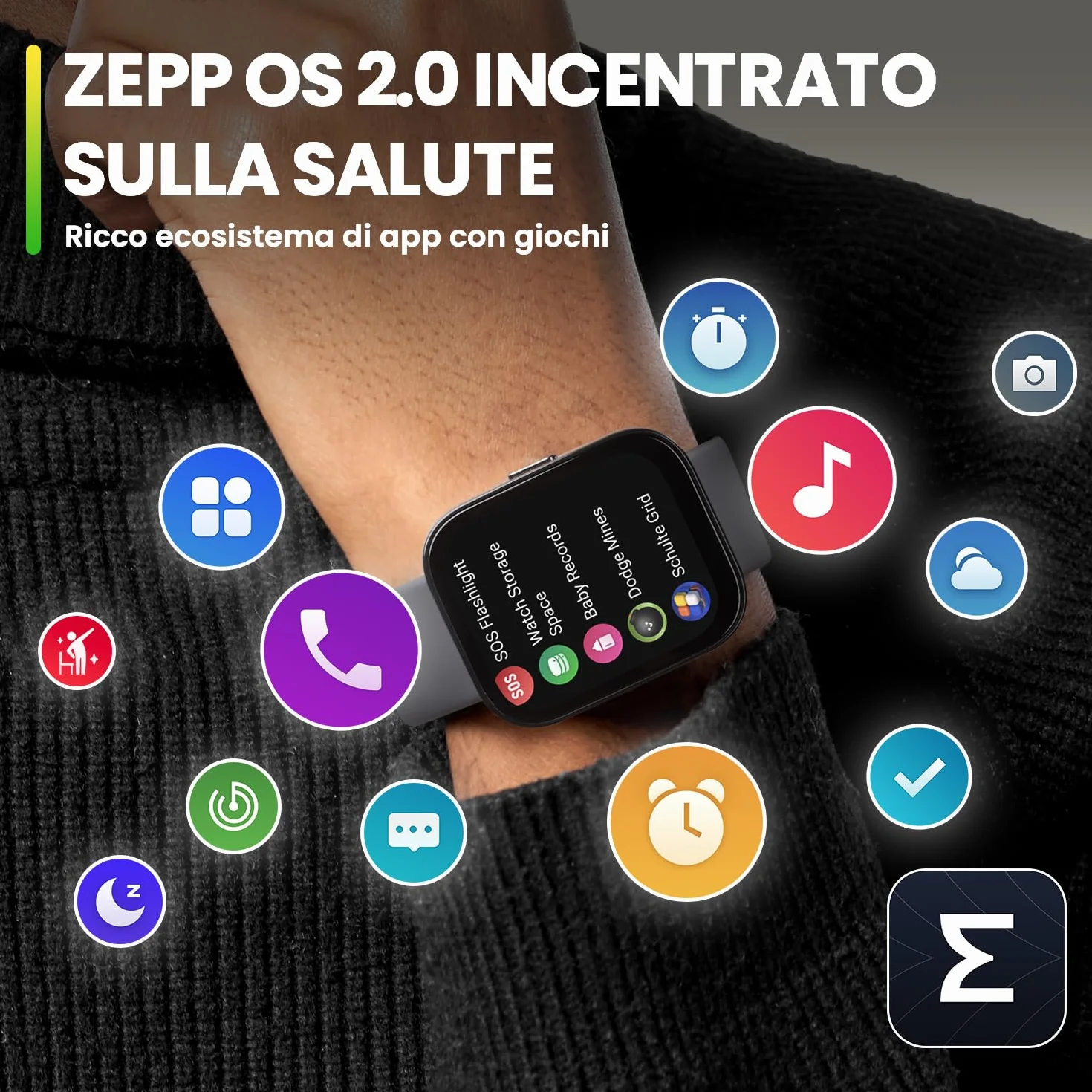 Amazfit Bip 5, 46 mm, Smartwatch, Schermo grande, chiamate Bluetooth, Alexa, GPS, durata della batteria di 10 giorni, fitness tracker con frequenza cardiaca, monitoraggio dell'ossigeno nel sangue