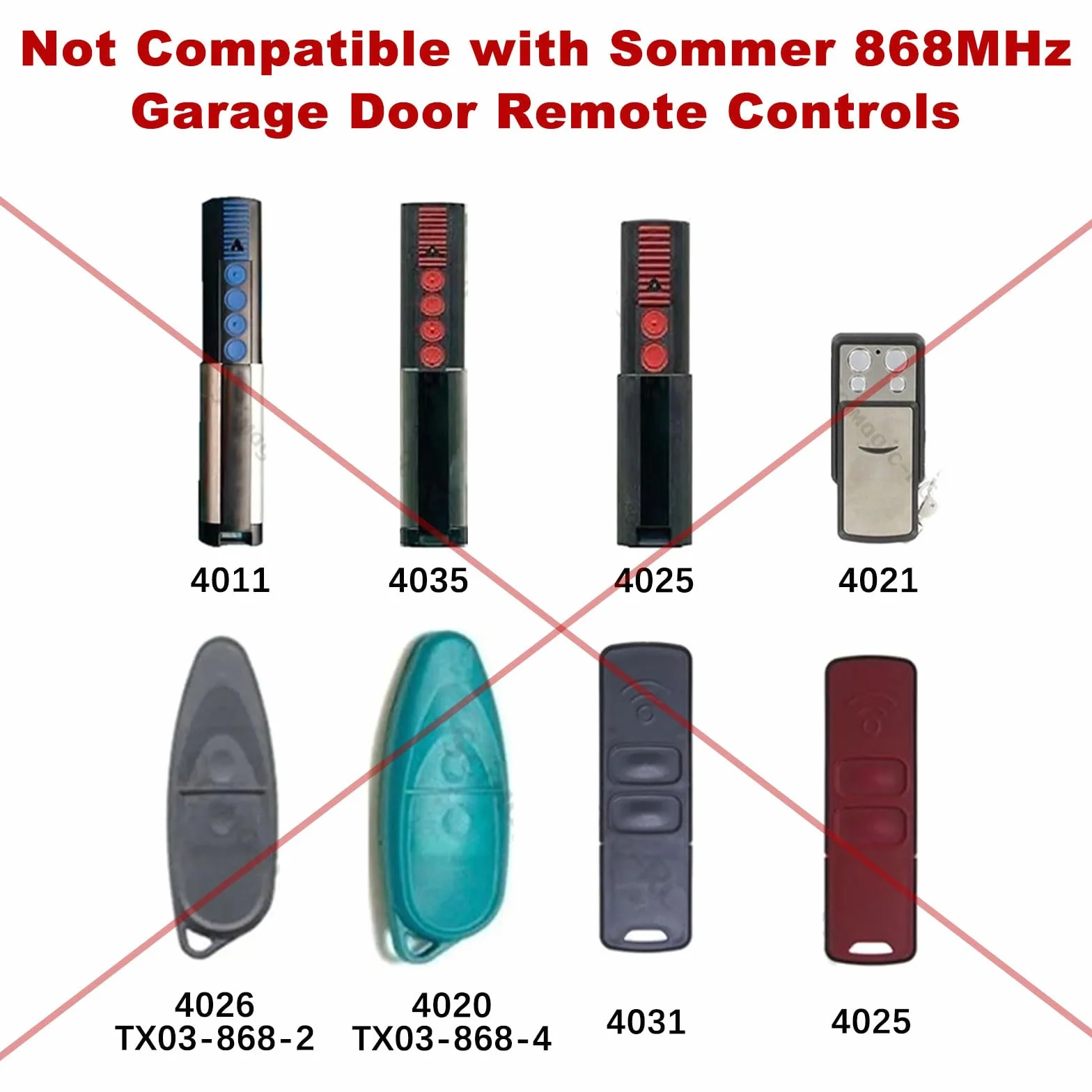 Telecomando Sommer 434,42 MHz 4 Canali Sostituzione per Cancello, Compatibile 4013 TX02-434-4-XP, 4014 TX03-434-2, 4022 TX03-434-2