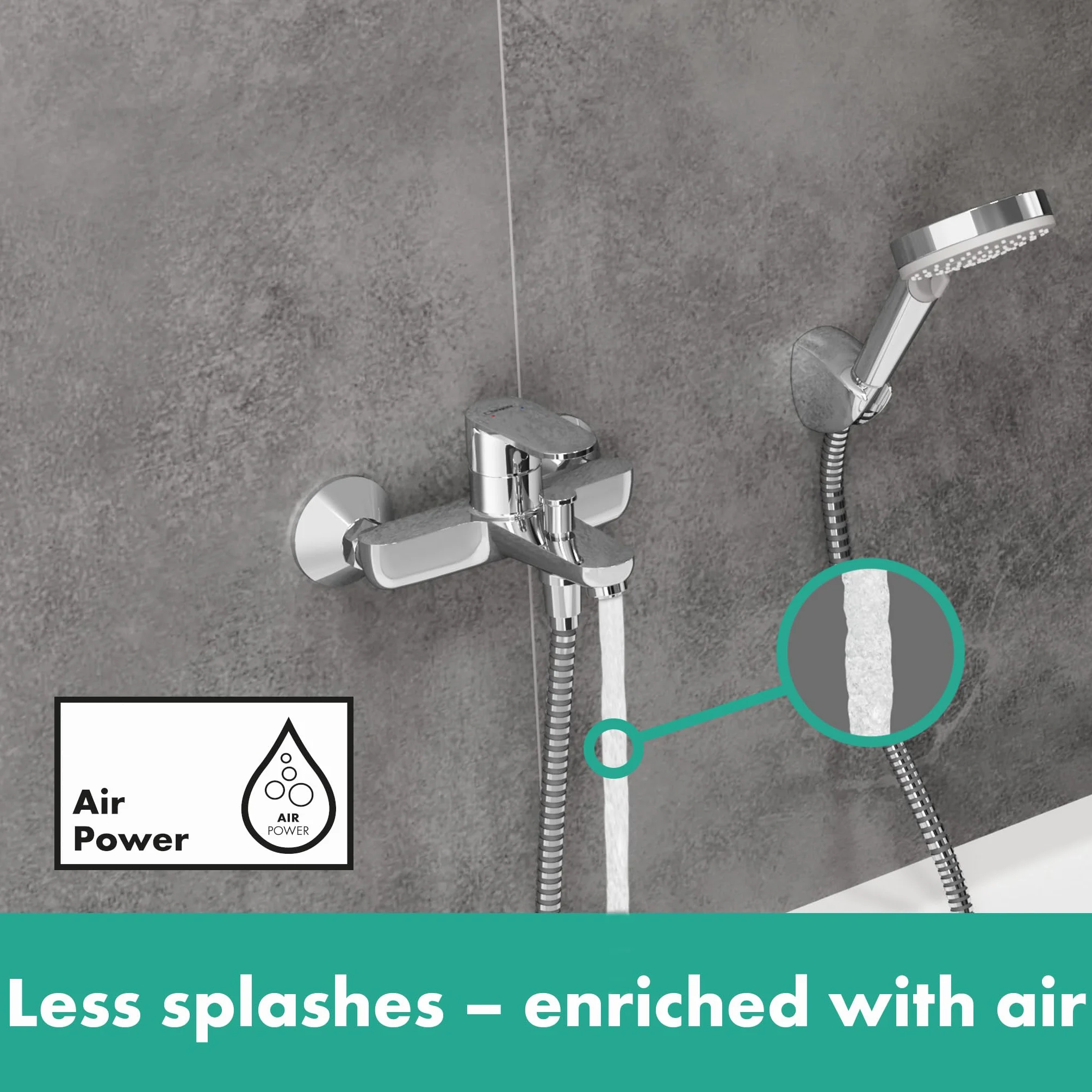 hansgrohe Vernis Blend - Rubinetto per Vasca da Bagno Esterno per 2 Utenze, Miscelatore Monocomando per Vasca Bocca di Erogazione 17,1 Cm, Cromo