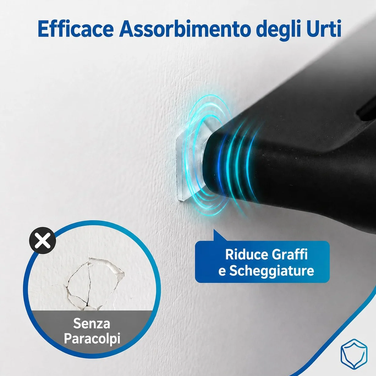 Ammortizzatori di Colpi Paracolpi Silicone Trasparente Autoadesivi 172 Pezzi 4 Misure per Porte Mobili