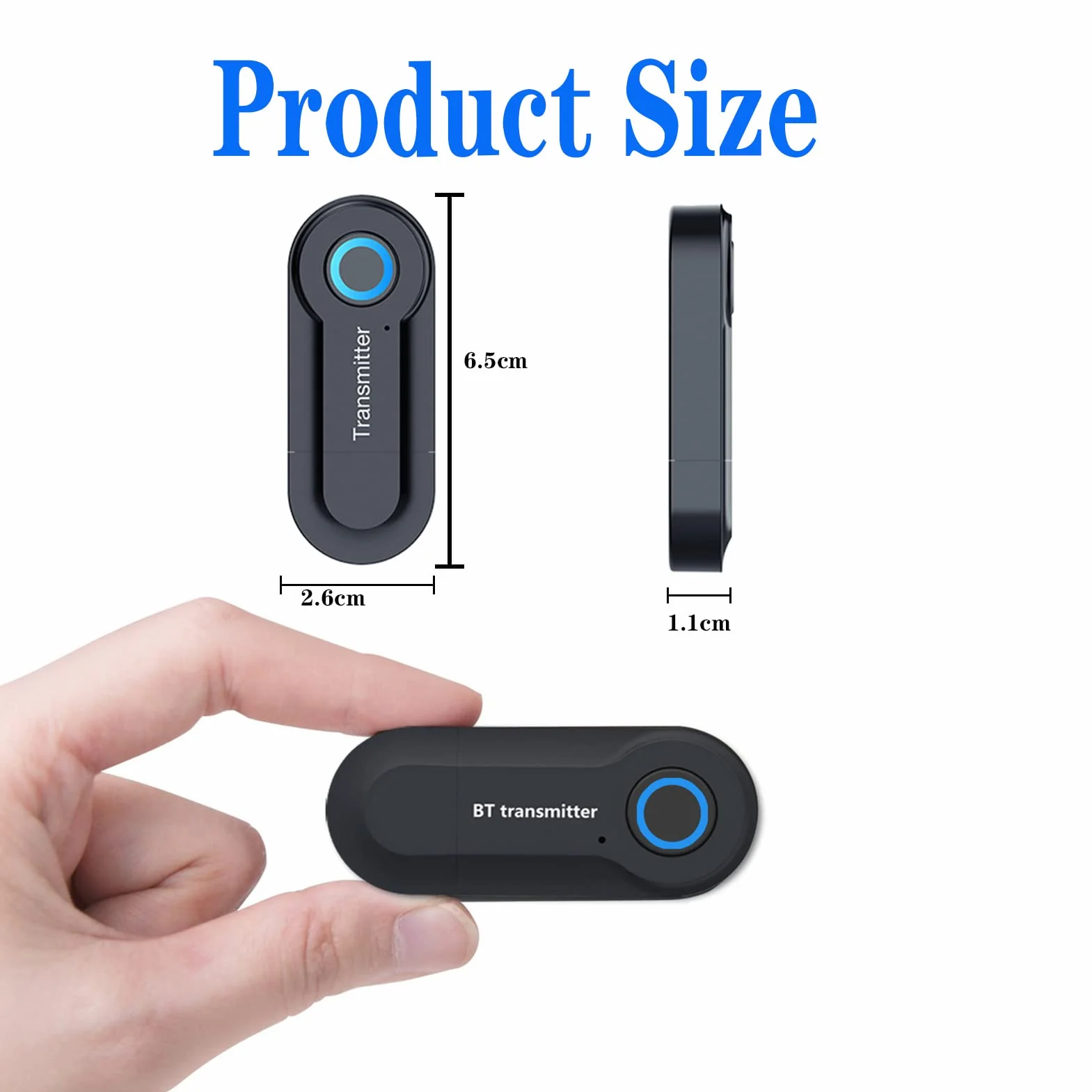 Trasmettitore Bluetooth 5.0, Adattatore Portatile A Bassa Latenza, Audio Stereo Wireless Da 3,5 Mm Per Tv, Cuffie, Mp3, Mp4