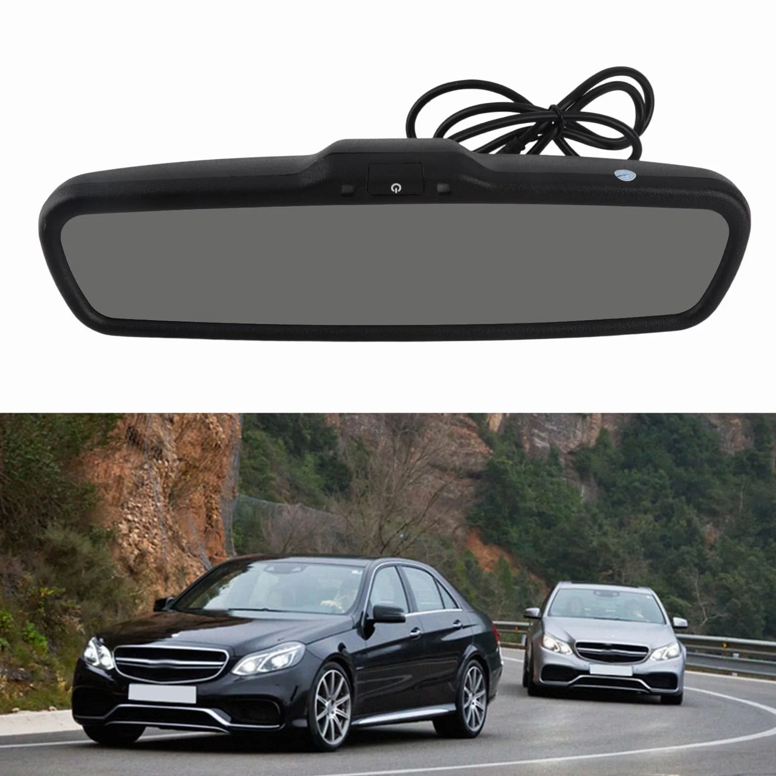 Monitor per specchietto retrovisore per Auto, Schermo da 4,3 Pollici con oscuramento Automatico retrovisore per specchietto retrovisore Monitor per retrovisore con Menu OSD per Telecamera retromarcia