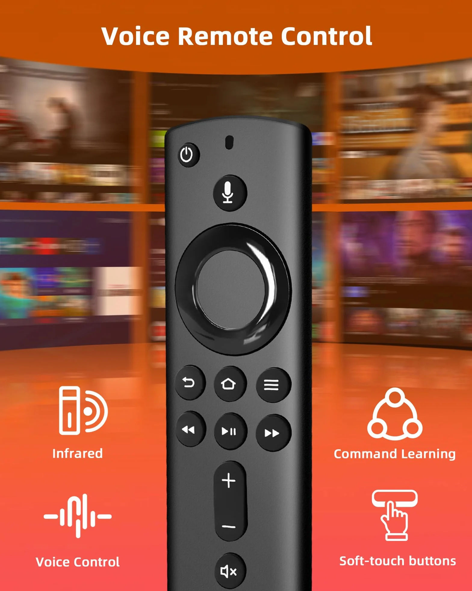 Telecomando Vocale Sostitutivo 3rd Gen per AMZ Fir-e TV Stic-k(2nd Gen & 3rd Gen)/Lite,4K,4K Max,Per AMZ Smart TV Cube (2nd Gen & 3rd Gen) TVs (2ND)