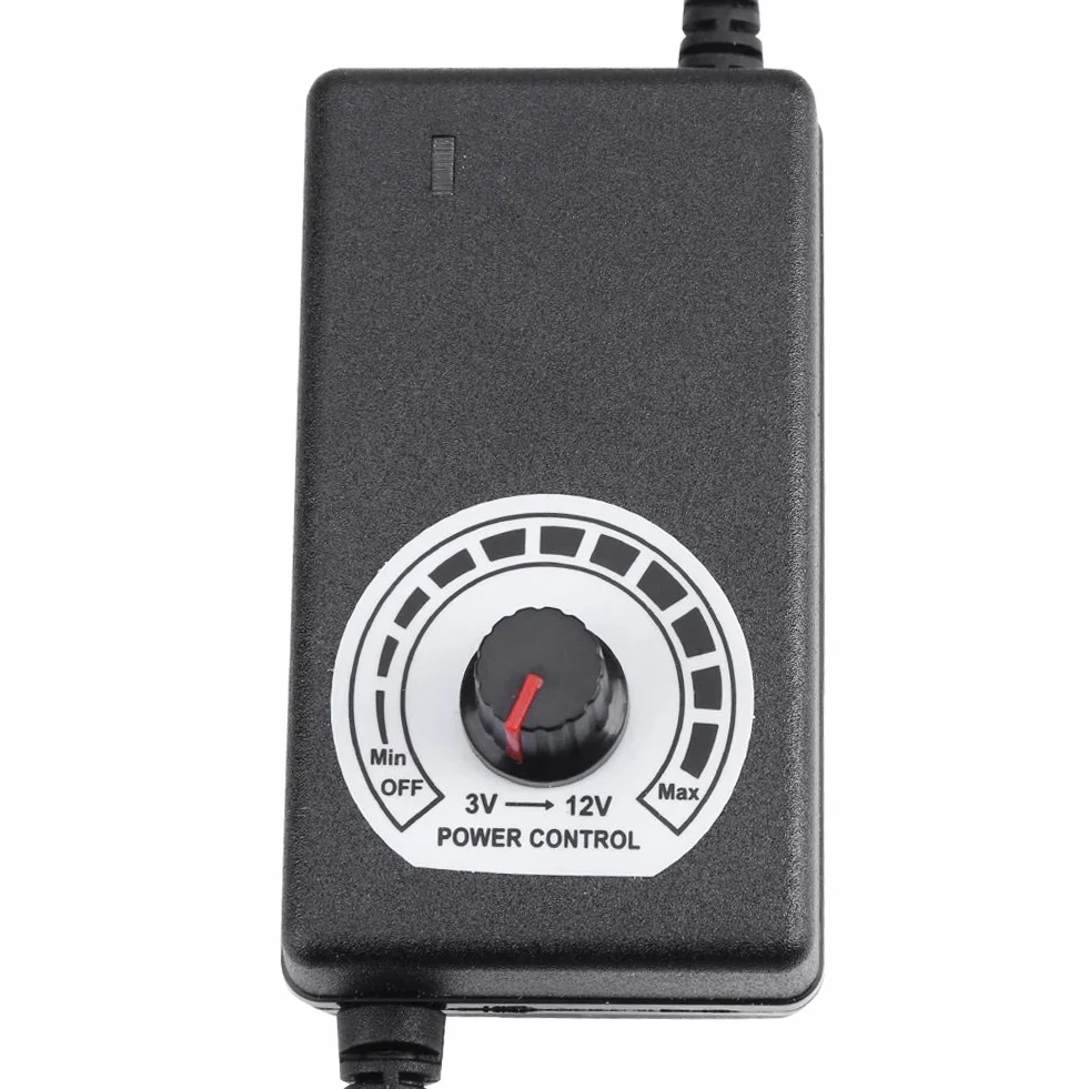 Adattatore AC a DC 3-12 V 2A Regolatore di Velocità Motore Alimentatore Regolabile con Spina Americana
