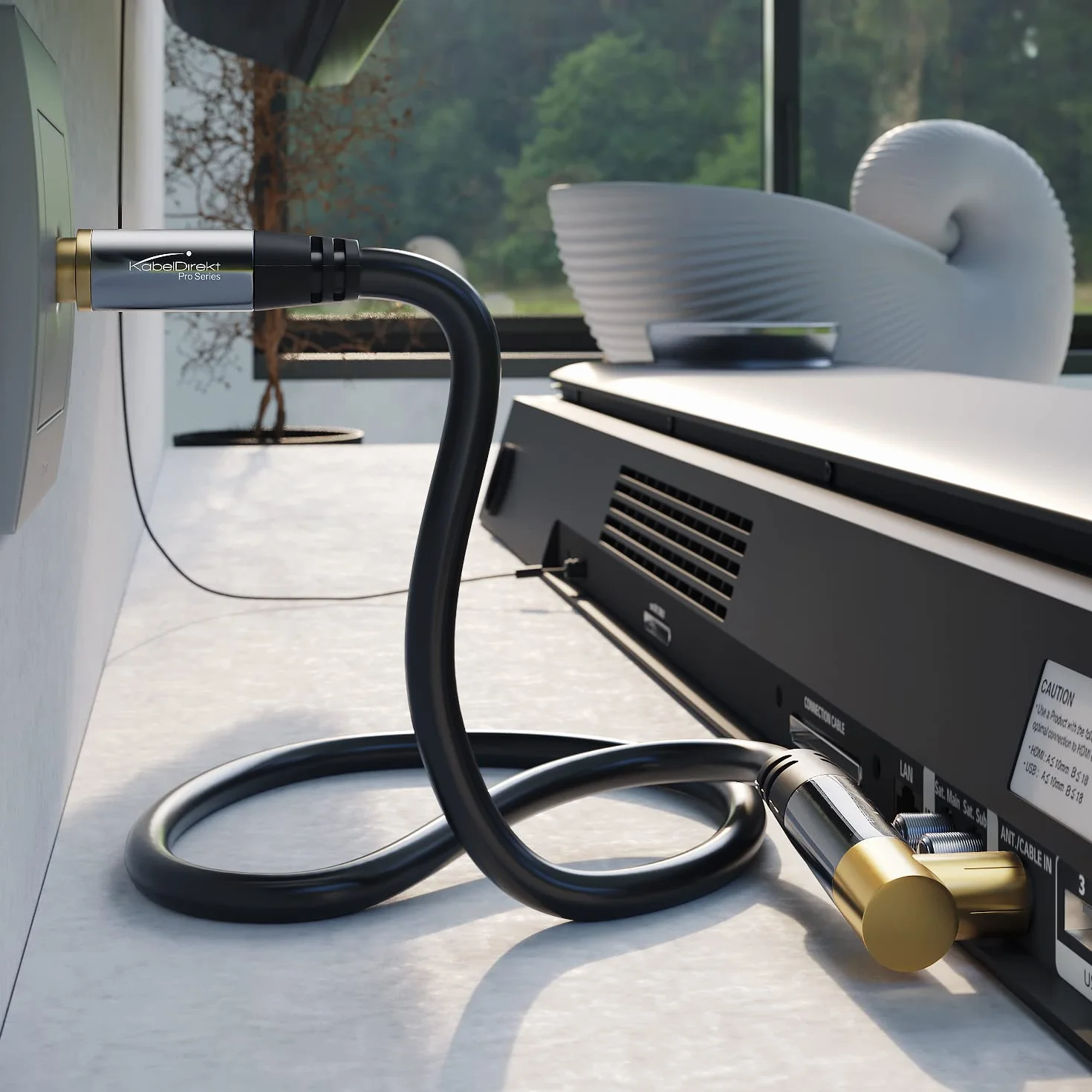 KabelDirekt – Cavo Antenna TV 4K, Coassiale – 90° angolato/dritto – 2 m – Cavo TV digitale/analogico – Disponibile in 0,5-20 m (Presa angolata/Spina dritta, per DVB-C/DVB-T/DVB-S, nero)