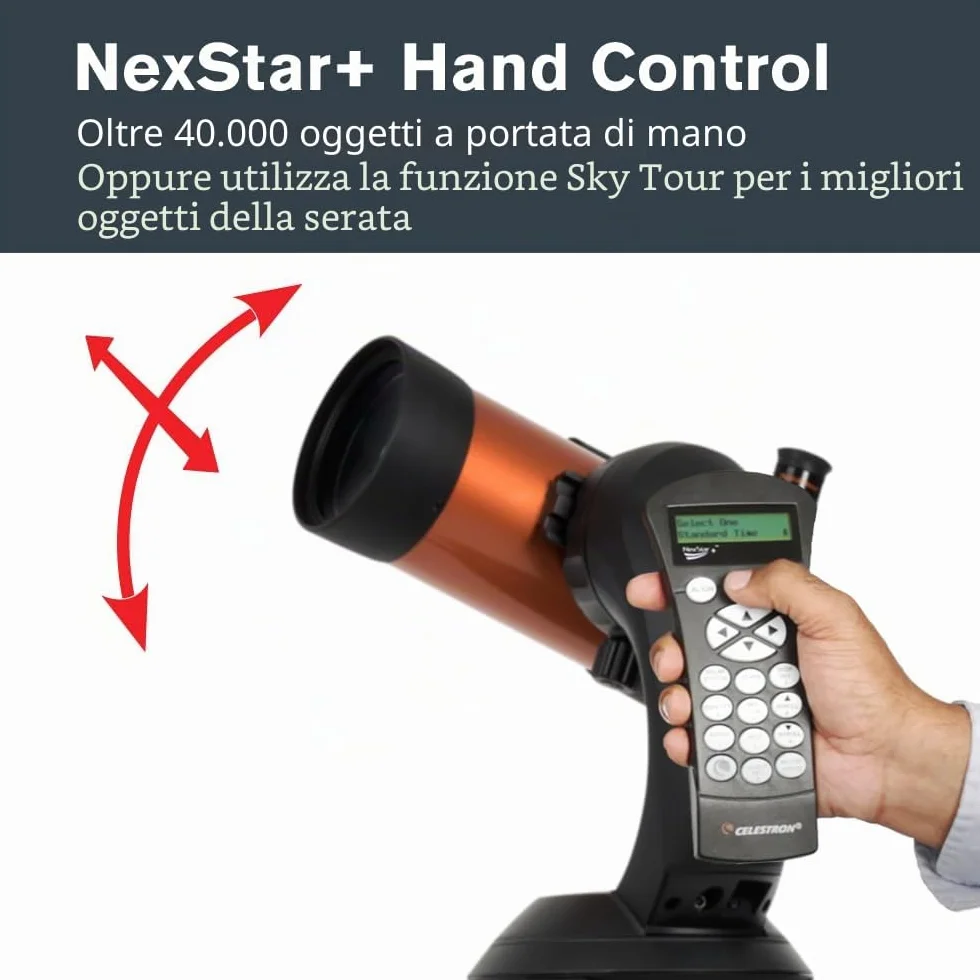 Celestron 11049 NexStar 4SE Telescopio Maksutov-Cassegrain computerizzato con montatura completamente automatica, tecnologia SkyAlign e rivestimento XLT, nero/arancio