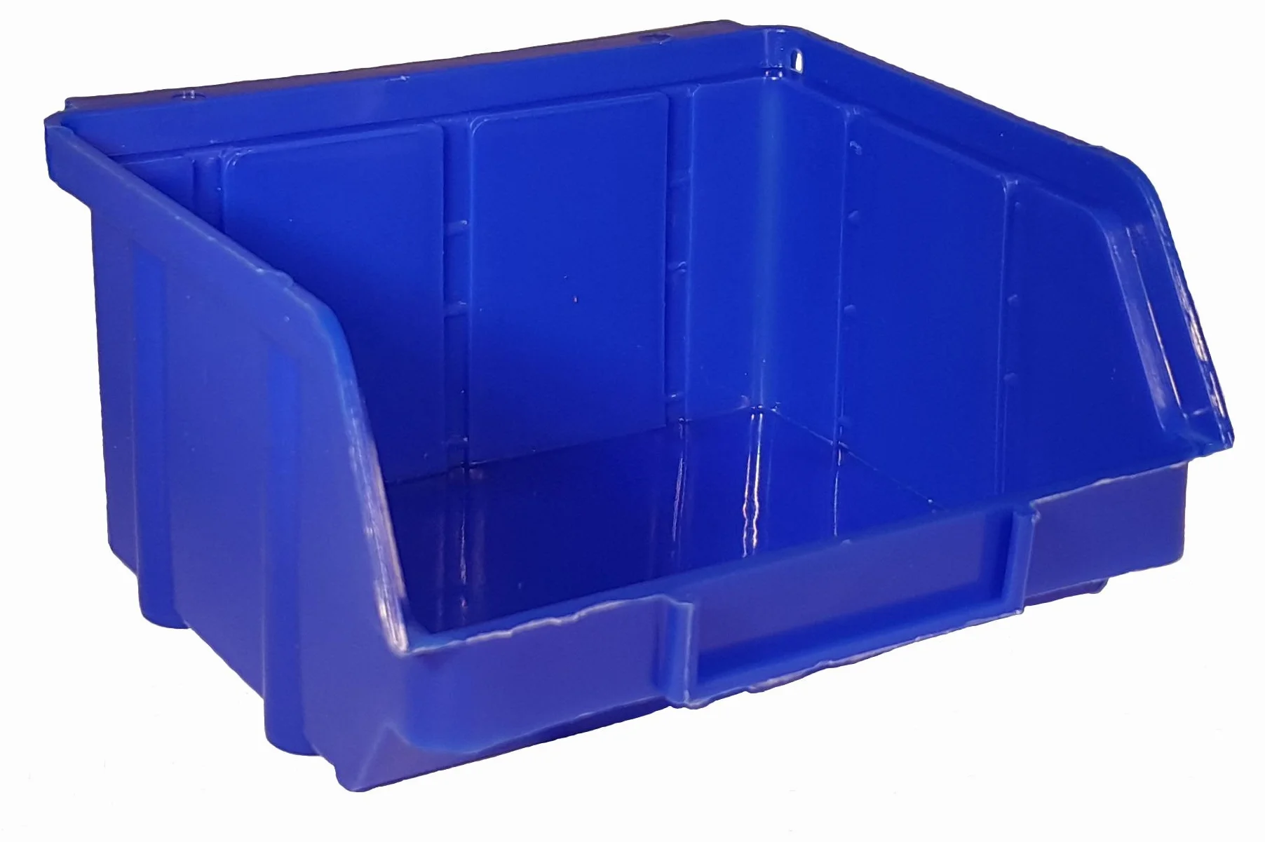 Scatole impilabili blu PP 60 pezzi 102x96x52 mm con gancio appendi