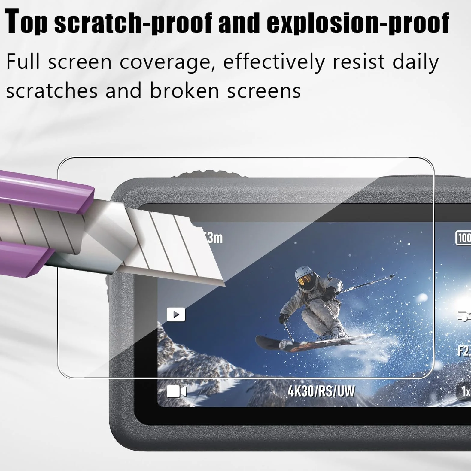 Holilo Vetro Temperato Pellicola per DJI Osmo Action 6【2 Pezzi】 Pellicola Protettiva, Pellicola Durezza 9H Senza Bolle Protezione Schermo HD Anti-graffio Anti-Impronta