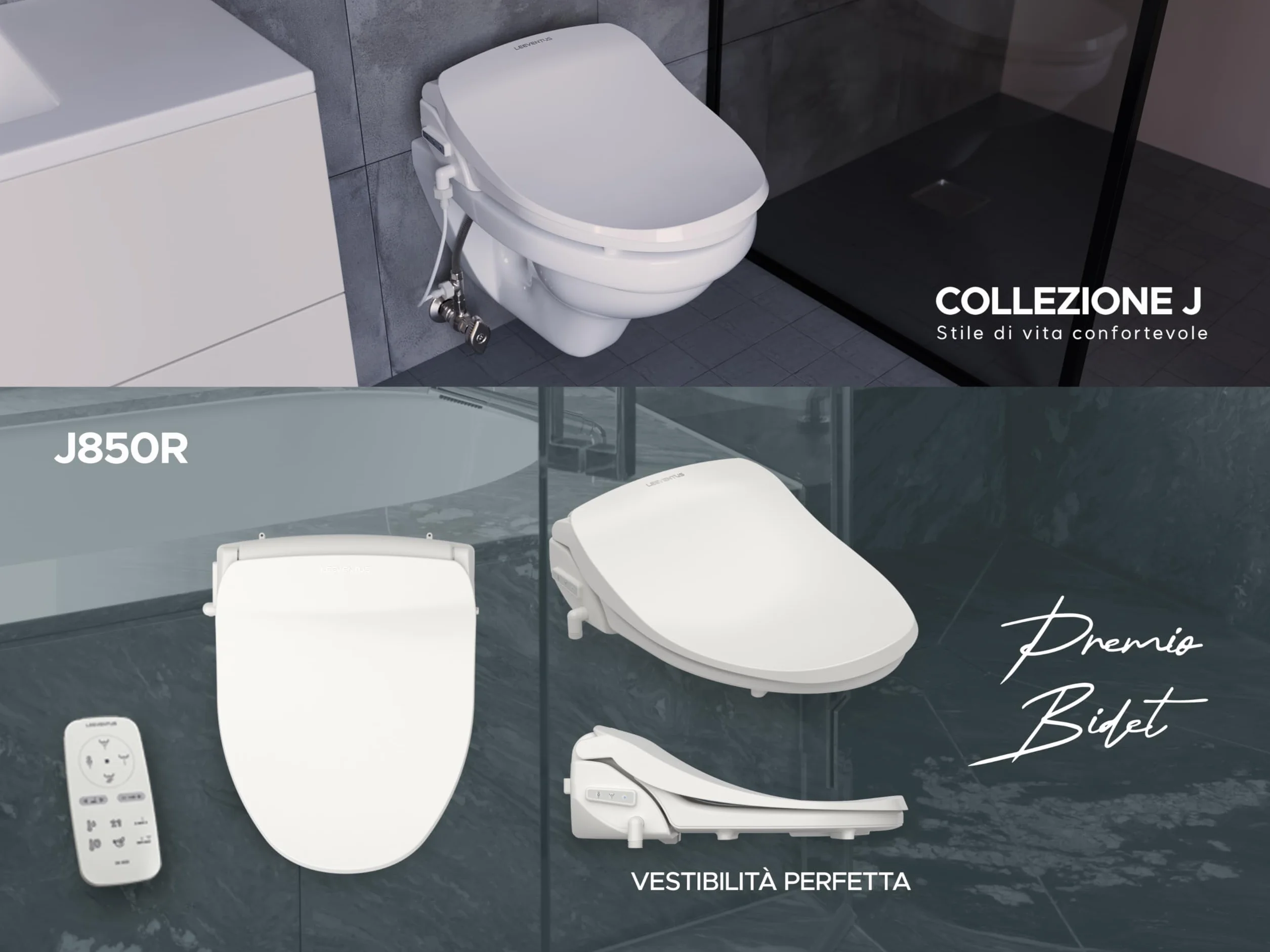 LEEVENTUS J850R WC elettrico bidet con doccetta telecomando toilette giapponese Made in Korea