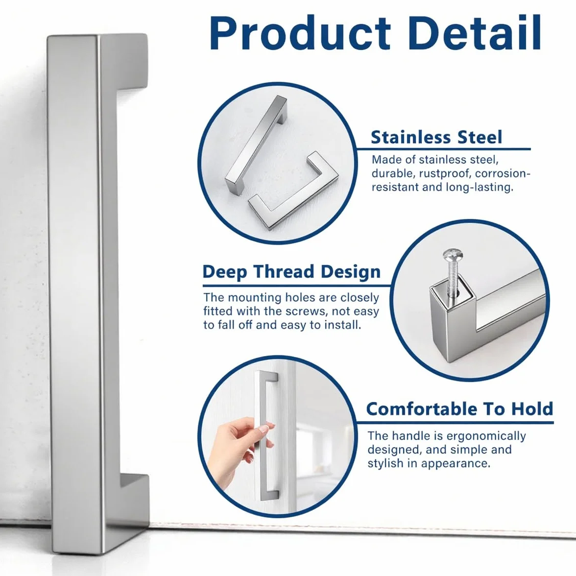 Maniglie per armadietti in acciaio inossidabile 128 mm Sivler per porte cassetti mobili cucina 5 unità