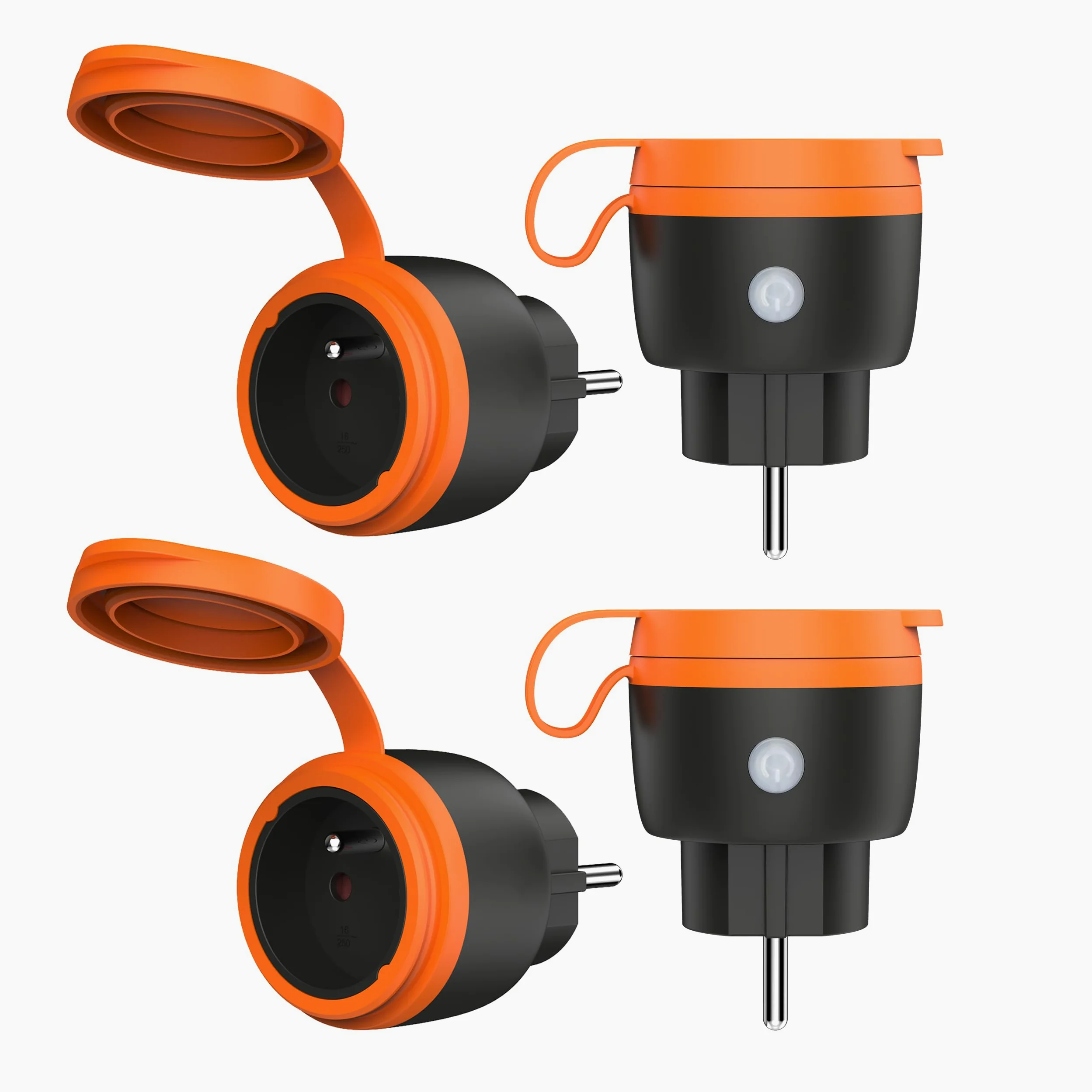 UCOMEN Outdoor Prise WLAN avec mesure de courant Prise Smart Home Alexa Lot de 4er Fonctionne avec Alexa/Google Home, Accessori Alexa, WiFi 2.4GHz uniquement, 3680W