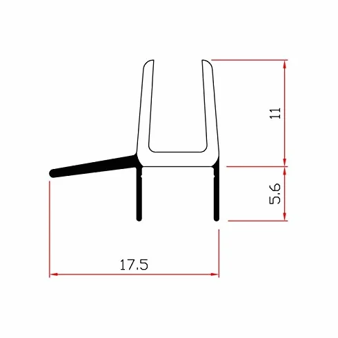 Guarnizione Box Doccia con Gocciolatoio per Vetro 6 mm 200 cm