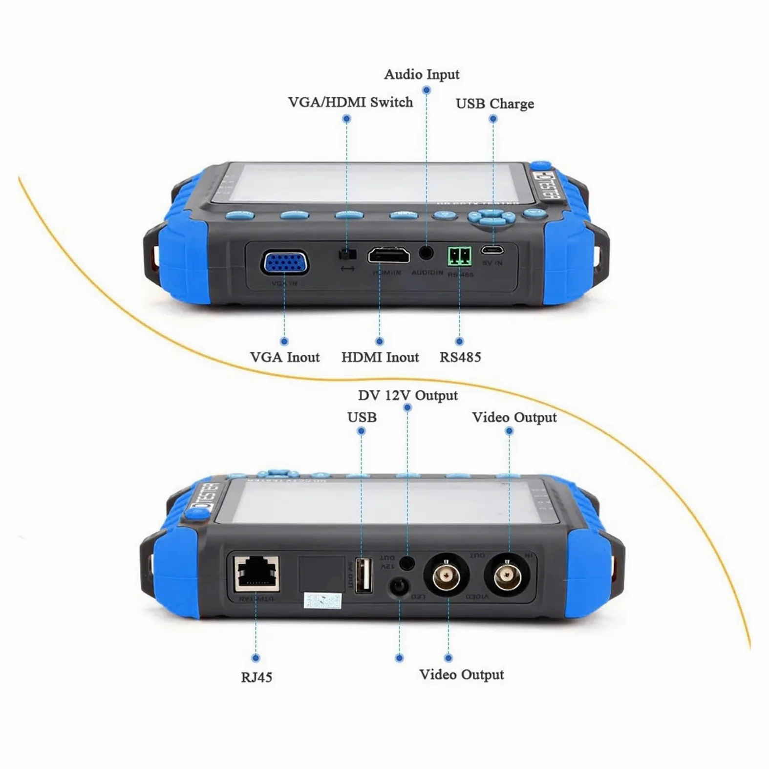 IV8W-L 8MP 4K CCTV Tester Telecamera di Sicurezza Monitor da 5 Pollici for 4 in 1 TVI AHD CVI Tester analogico for telecamere di Sicurezza Test Video | CCTV Tester IV5