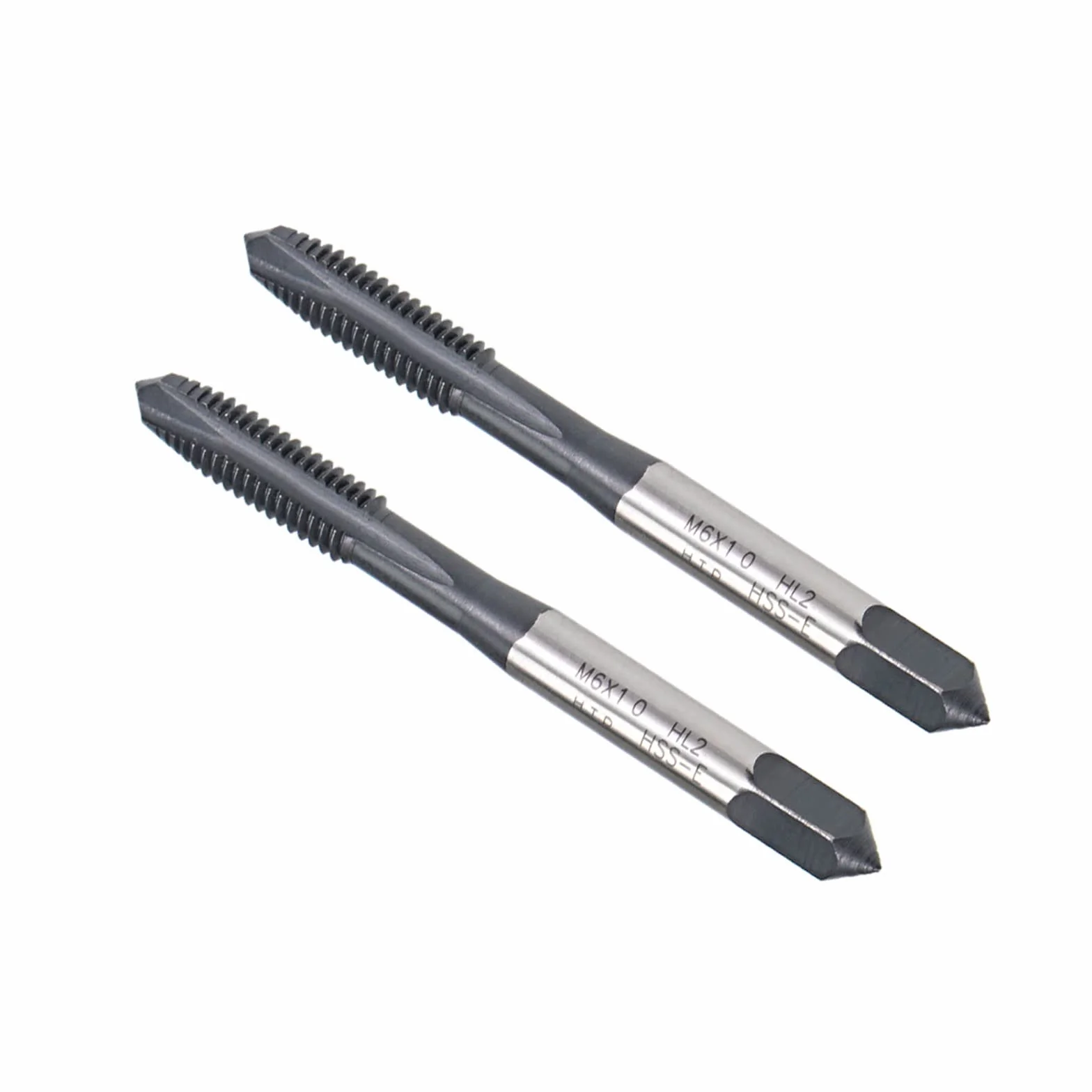 Spirale Punta Maschi Metrico M6 x 1.0 Filo TICN Rivestito Alta Velocità Acciaio JIS Vite Fresatura Foratura Maschio, 2-Pezzi