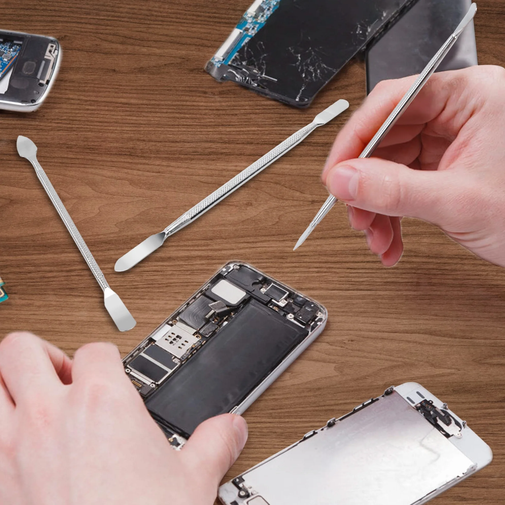 Set di Spudger in Metallo a Doppia Estremità per Tablet iPad Laptop Telefoni Cellulari