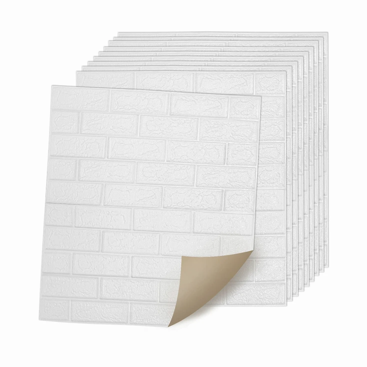 10 pannelli da parete 3D autoadesivi in mattoni, 77 x 70 cm, effetto pietra 3D, carta da parati per bagno, impermeabile, effetto pietra, carta da parati adesiva, effetto piastrelle