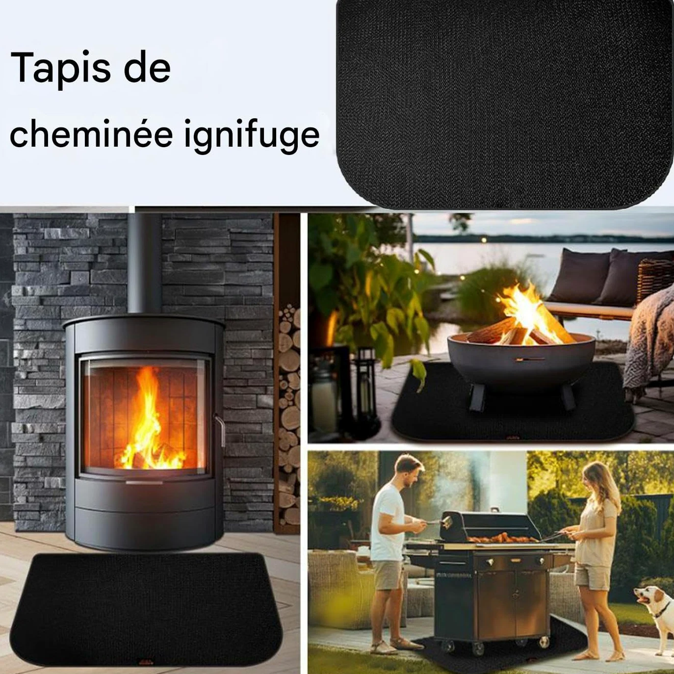Tappeti Per Ignifughi Antiscivolo Resistente alla Fiamma | Tappeto Ignifugo E Copri per Casa Appartamento Aula Soggiorno Campeggio Barbecue Fuoco da Campo