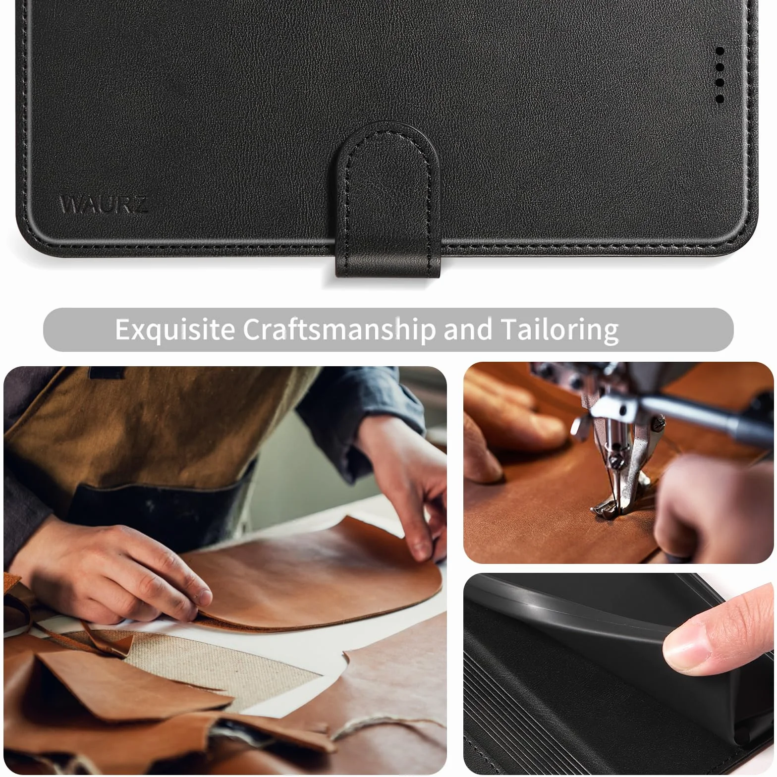 Cover per Samsung Galaxy A56 5G Custodia Cover Pelle Libro con 2 Pellicola Vetro Temperato Protezione Schermo Portafoglio Porta Carte Antiurto Cuoio Flip Case Custodia Cover,Nero