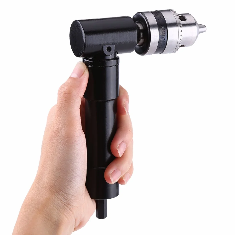 Alluminio Testa a Destra Curva di Estensione Mandrino 90 Grado Trapano Allegato 8mm Gambo Esagonale di Potenza Trapano Elettrico Strumento