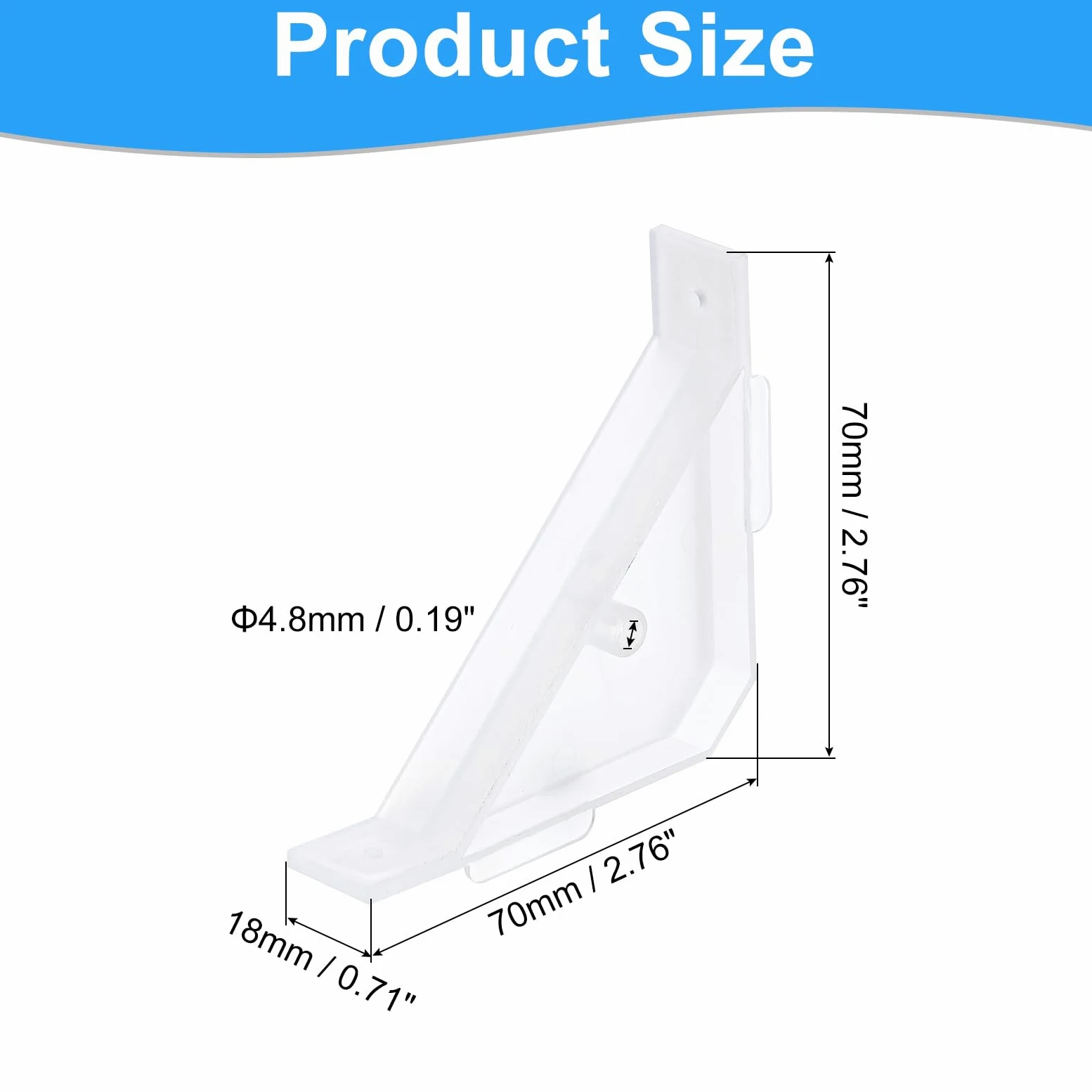 QUARKZMAN 40pz Staffa Triangolare Plastica a 90 Gradi, Supporti Angolari Viti per Mobili e Armadi, Trasparente