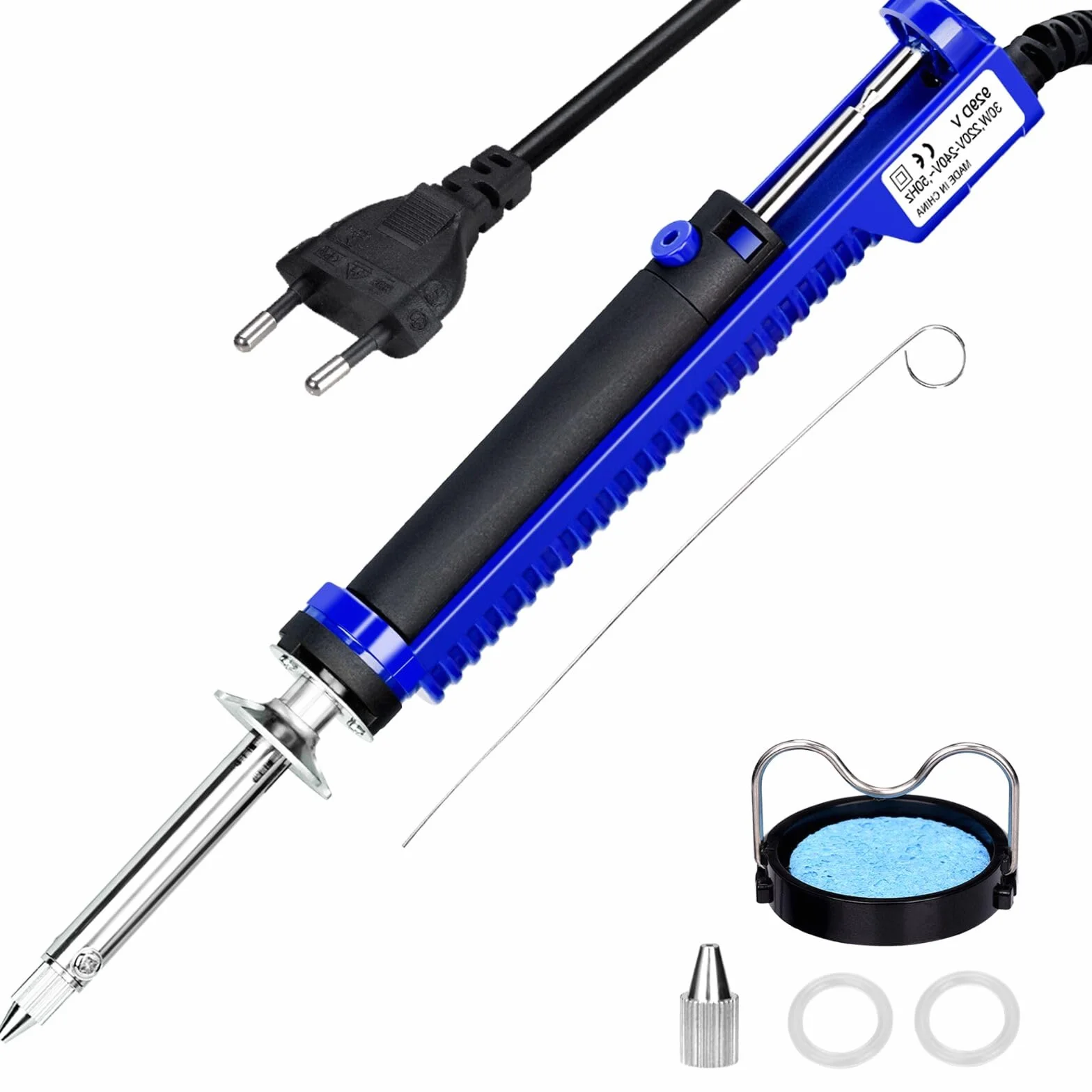 Saldatore a Stagno Professionale 240V 30W Pompa Dissaldante Elettrica con Ugelli 1,0mm 1,2mm