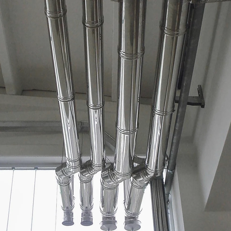 Curva regolabile 0-90 canna fumaria DN 80 tubo acciaio inox 316