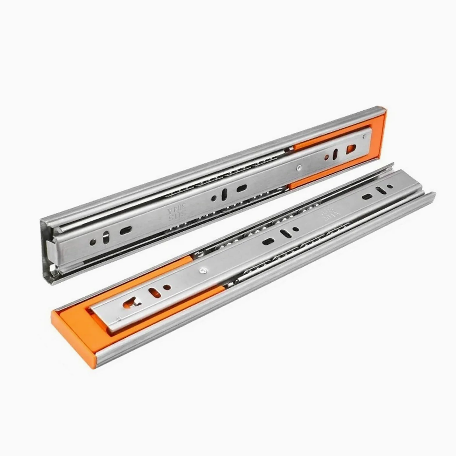 Guide for cassetti in acciaio inossidabile da 10" a 22" Binario for cassetti con chiusura ammortizzata Binari for cassetti a tre sezioni Rullo for mobili Ferramenta for mobili(20inch-50cm(Buffer))