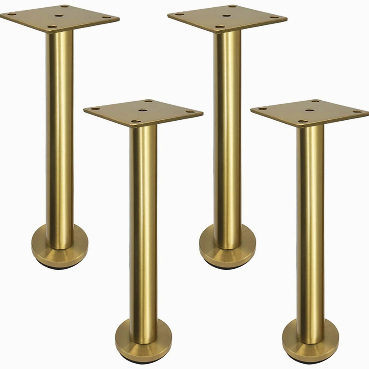 Gambe per mobili Regolabili - 2/4 Pezzi, Gambe per Tavolo in Metallo Moderne, Piedini di Supporto per mobili in Acciaio Inossidabile, per Mobile da Bagno, Mobile TV, oro-42 cm-4 Pezzi
