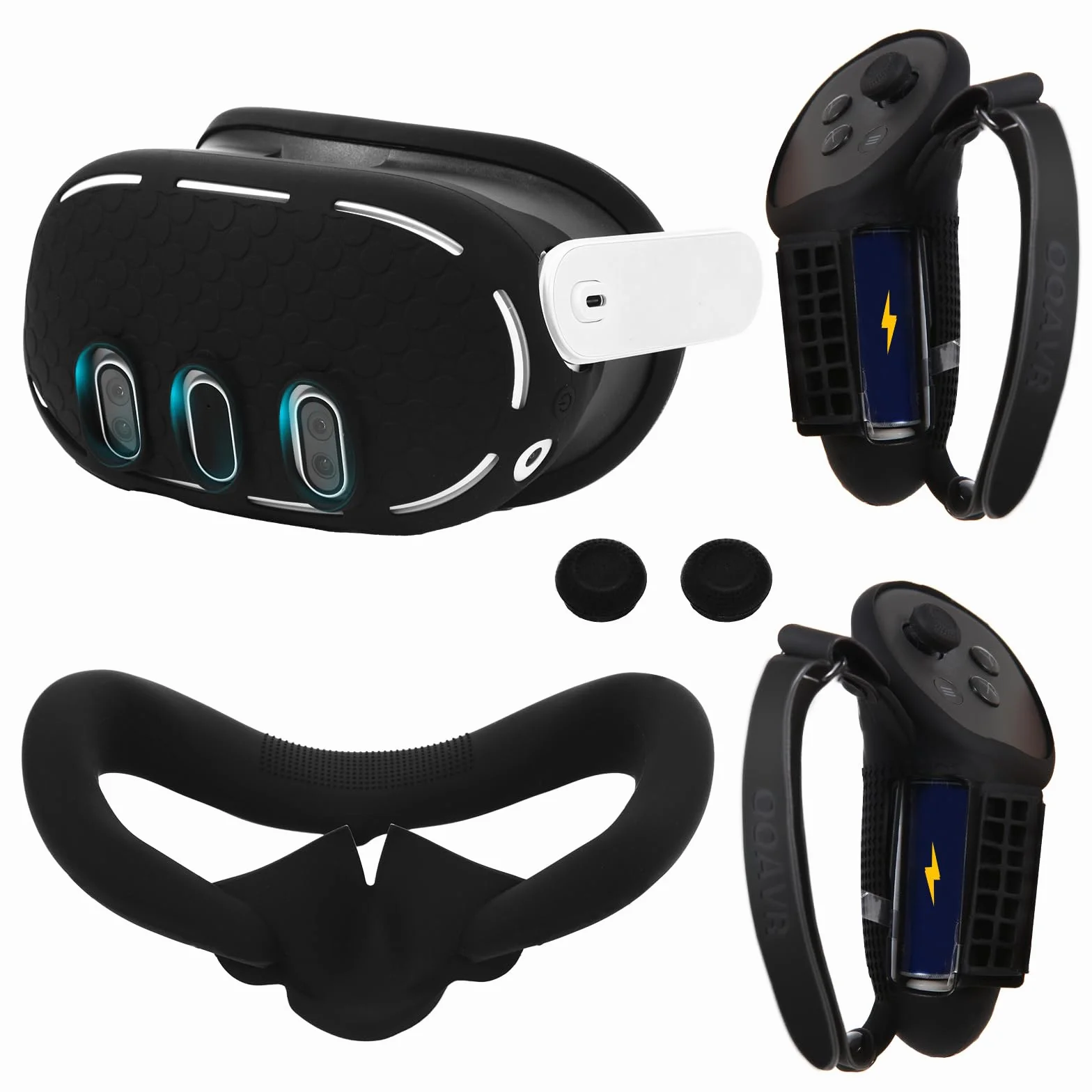Set di accessori protettivi per Meta Quest 3, coperture per impugnature e controller VR, pad in silicone e coperture per levette VR