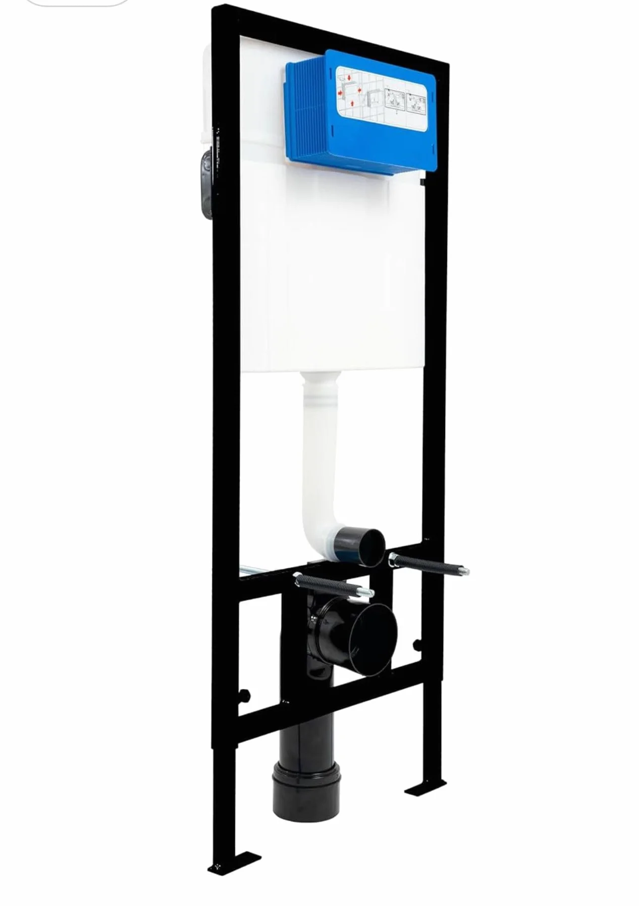 Wc sospeso bianco senza bordo con funzione bidet e rubinetto acqua calda/fredda + sedile in Duroplast Soft Close + WC Slim nascosto telaio 3 in 1 set WC sistema di installazione