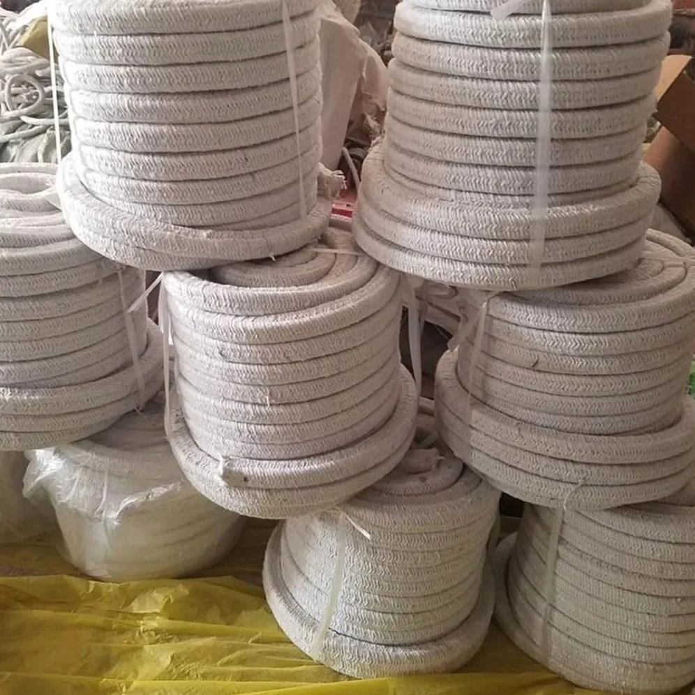 Corda Intrecciata in Fibra Ceramica Senza Amianto da 1 M 1260 ℃ A1 Striscia di Tenuta for Porta del Forno Incombustibile, Dimensione Quadrata 6-35 Mm(25x25mm)
