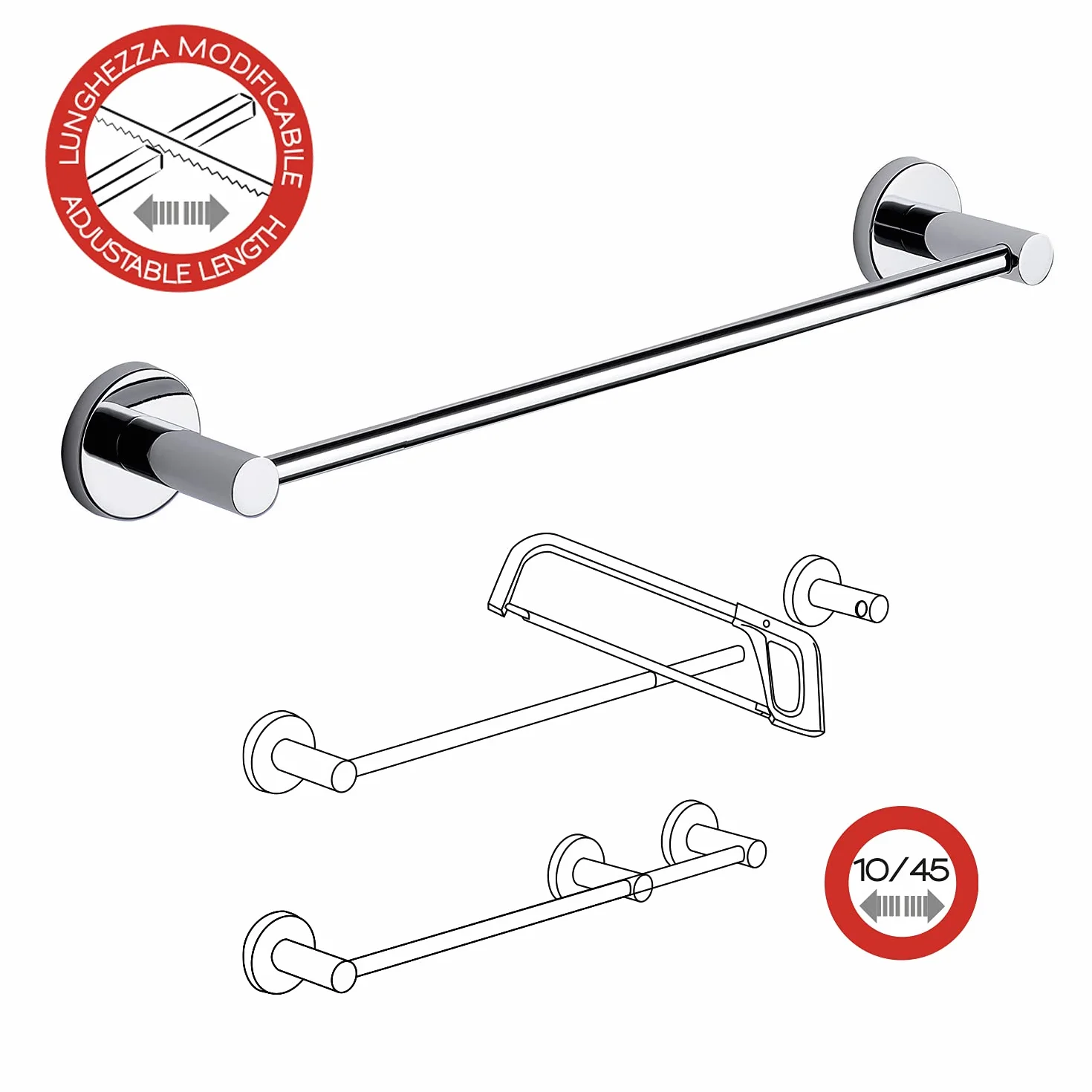 Gedy Portasalvietta 45 cm cromato Felce