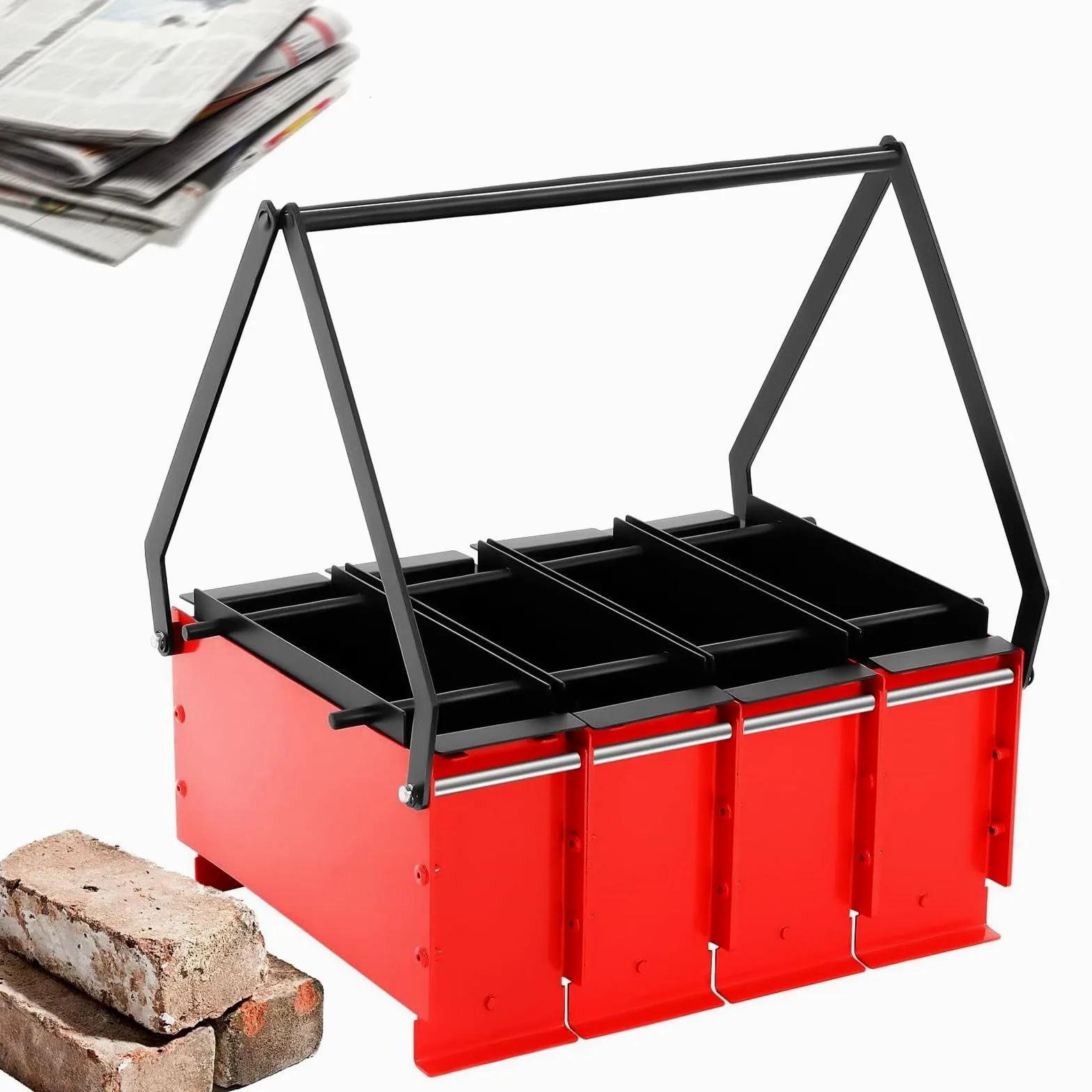 Bricchetti di carta manuale, resistente pressa per mattoni refrattari per bruciare legna efficiente, ideale per uso domestico e giardino