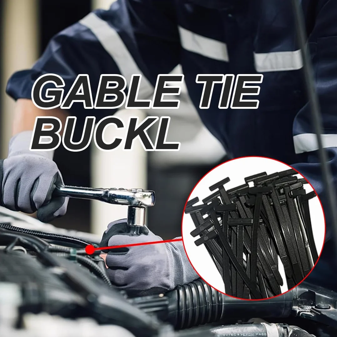 50 Pezzi Nylon Universal Cable Tie Buckle, Fascette Autobloccanti Resistenti UV per Auto