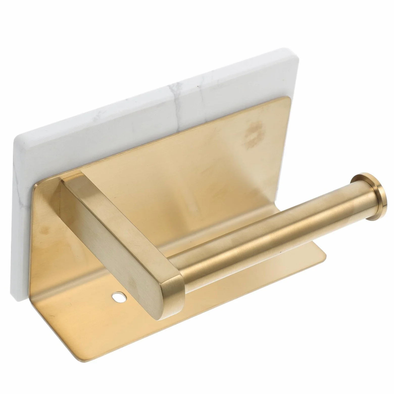 Porta Carta Igienica Mensola in Marmo, Acciaio Inox da Parete | Porta Asciugamani di Carta da Bagno Mensola in Marmo, Distanza Fori Centrali 8, 3cm, per Bagno