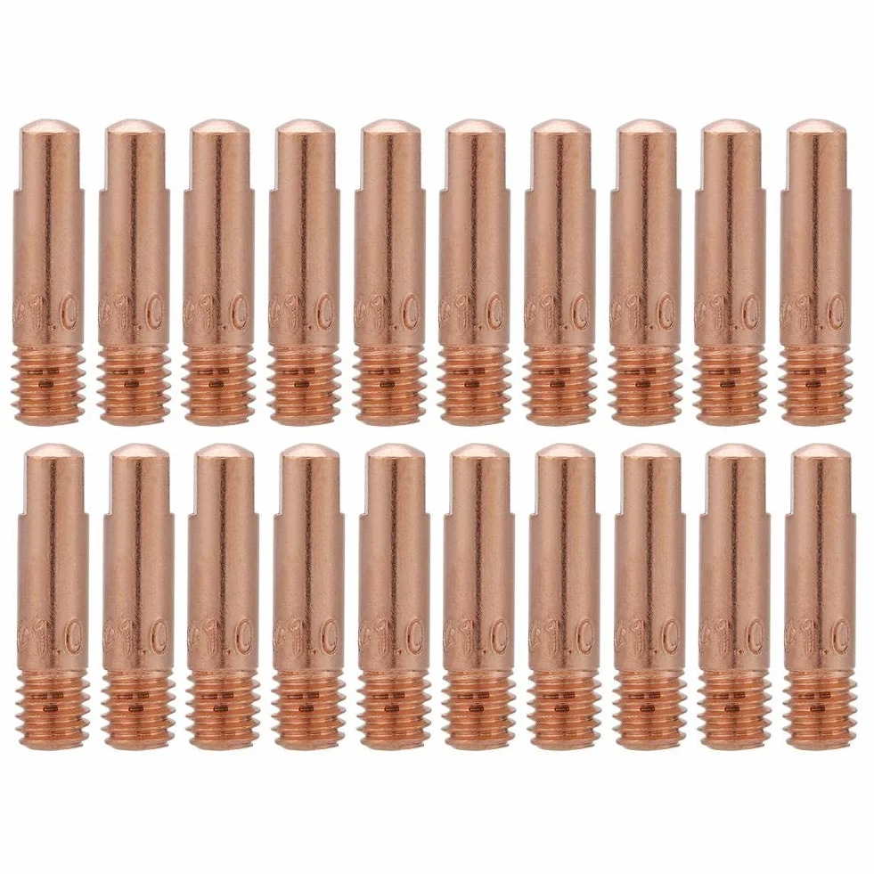 Akozon 24KD MIG/MAG Saldatura Torcia Consumabili 20pcs Rame Punta 0.8/1.0mm