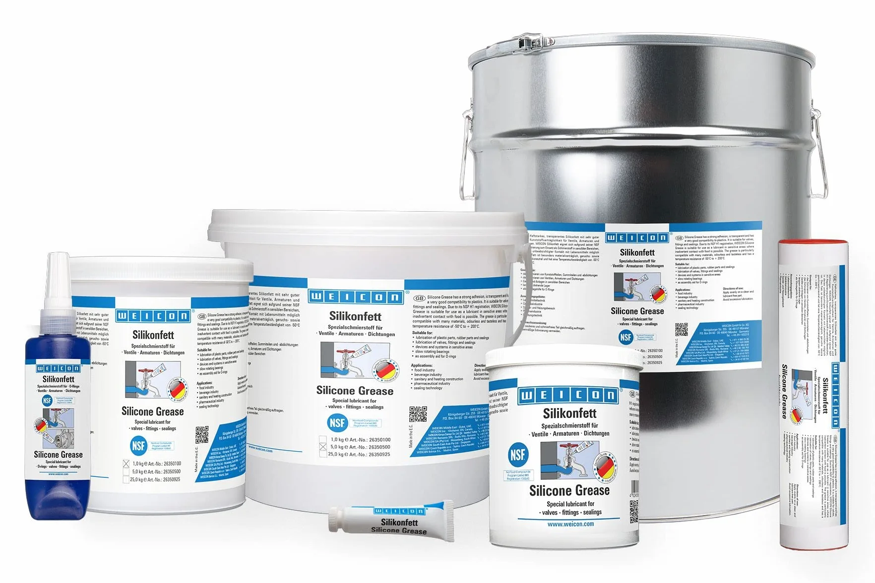 WEICON Grasso siliconico 85 g Lubrificante per valvole raccordi Guarnizione