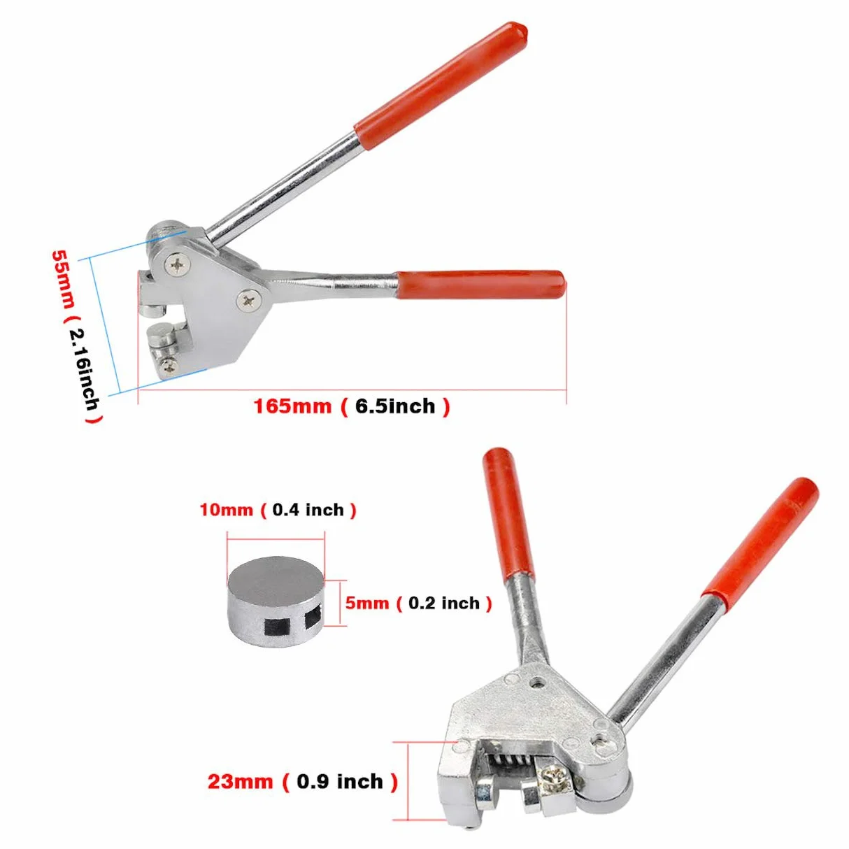 Set Guarnizioni Tenute per Sigilli Sicurezza 10mm Manico Rivestito Plastica Rossa